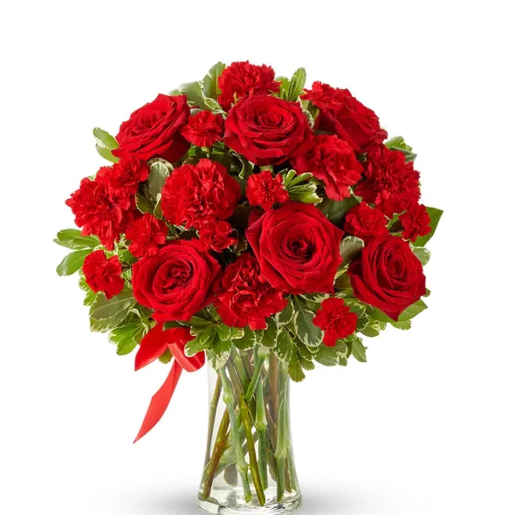 Let your love bloom with this beautiful, lush bouquet. This all red
