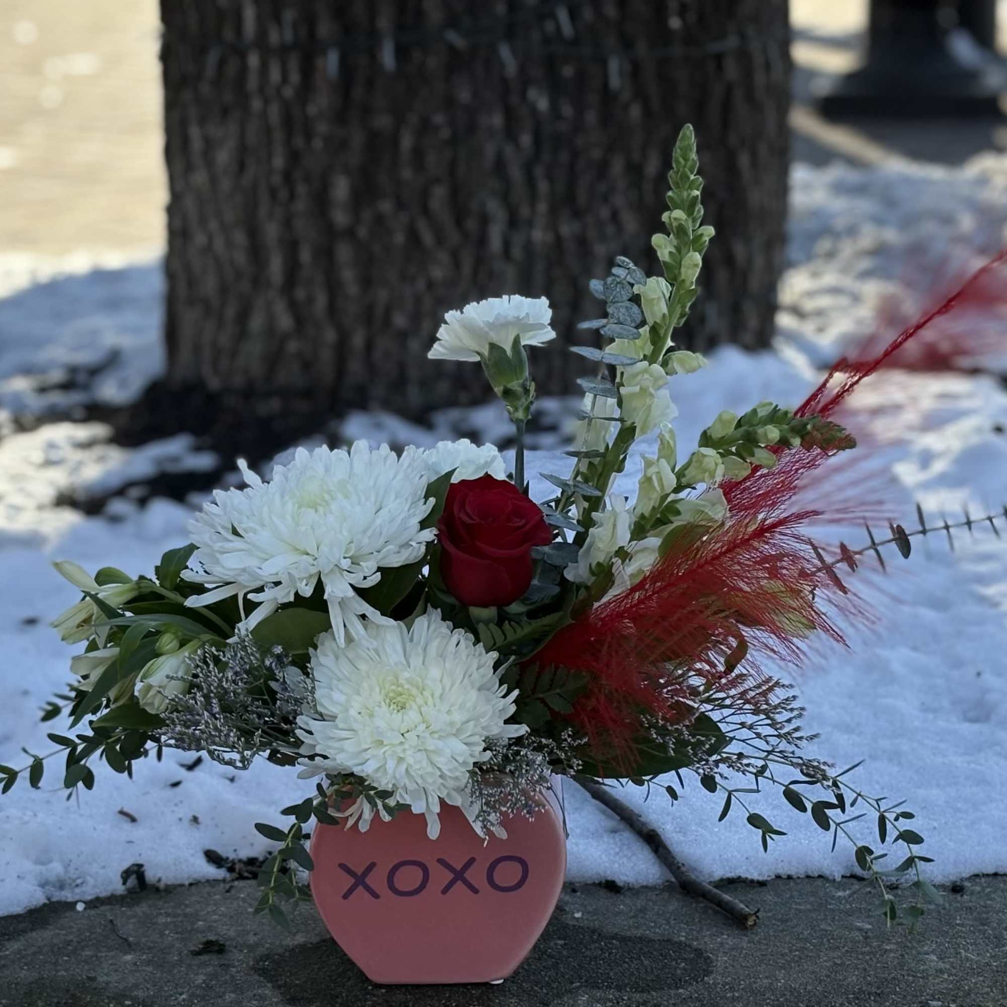 Ceramic conversation hearts filled with a variety of seasonal favorites! Let us