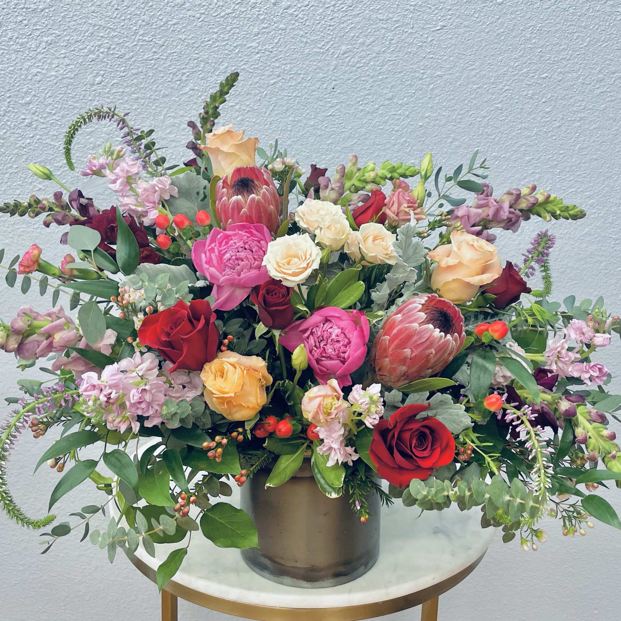 Color Palette: burgundy, pink, red, blush, lavender, peach &amp; cream
Romantic pinks of