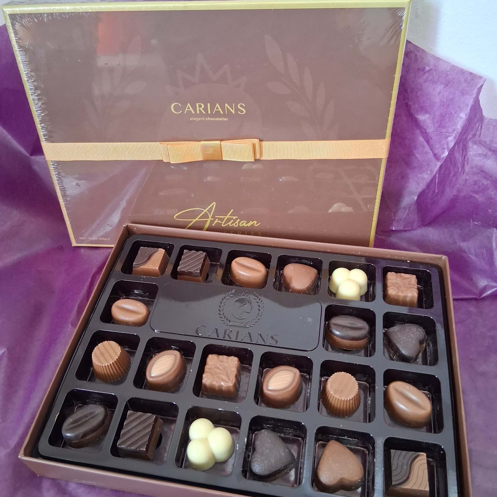 Delicious rich Carians elegant chocolatier artisan series with Honey, Cappuccino milk, milk