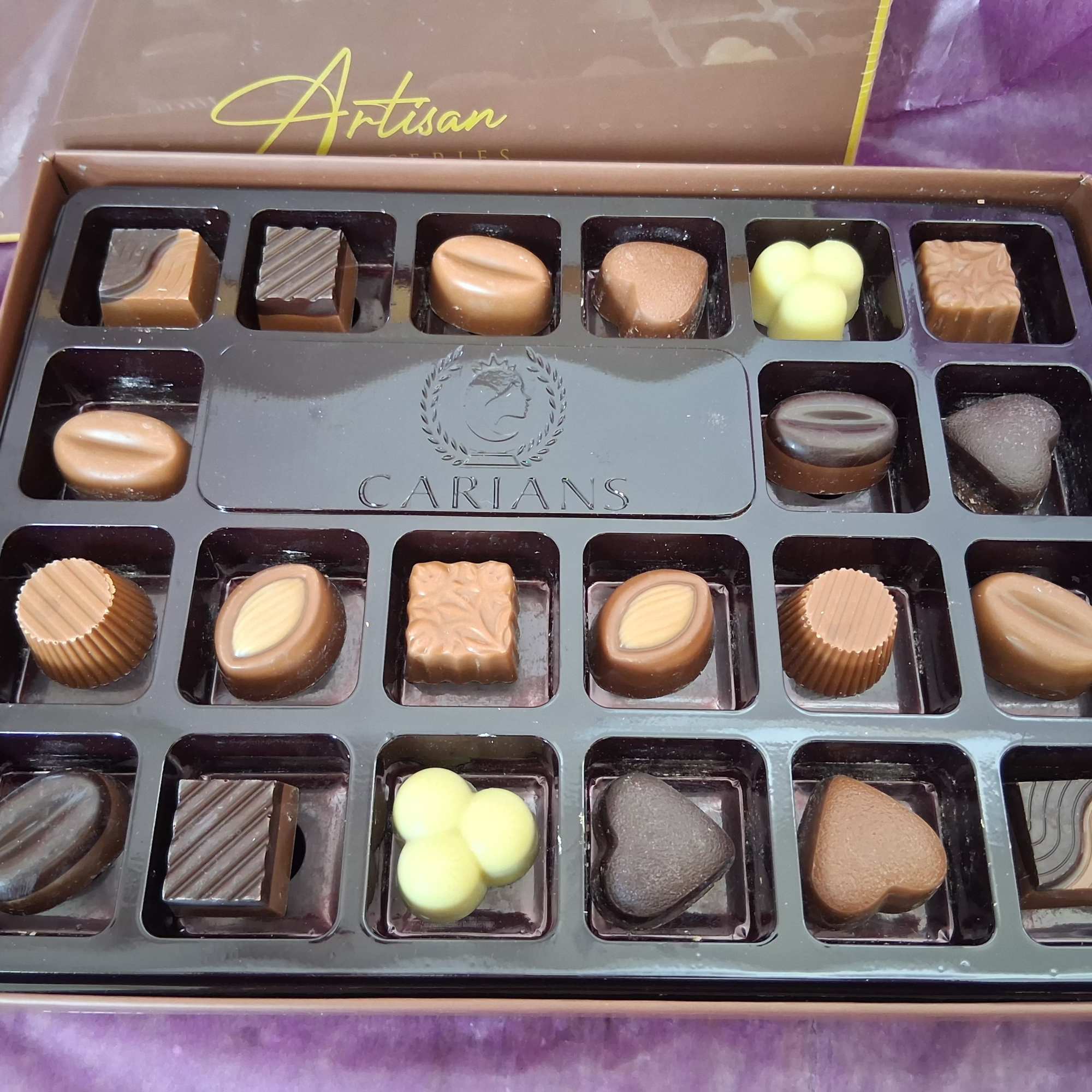 Delicious rich Carians elegant chocolatier artisan series with Honey, Cappuccino milk, milk