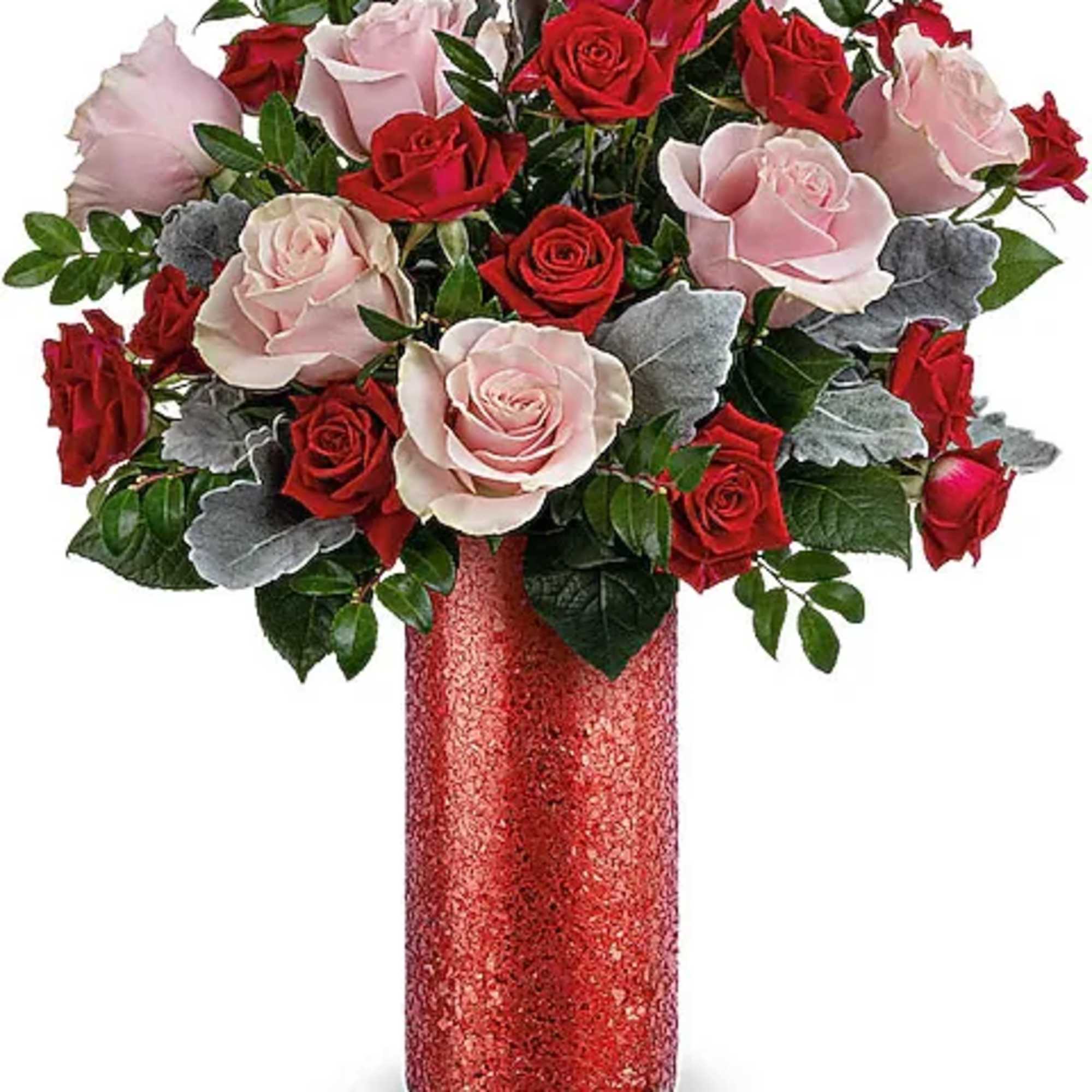 Turn up the romance with the Boldly Beautiful Bouquet, featuring pink roses