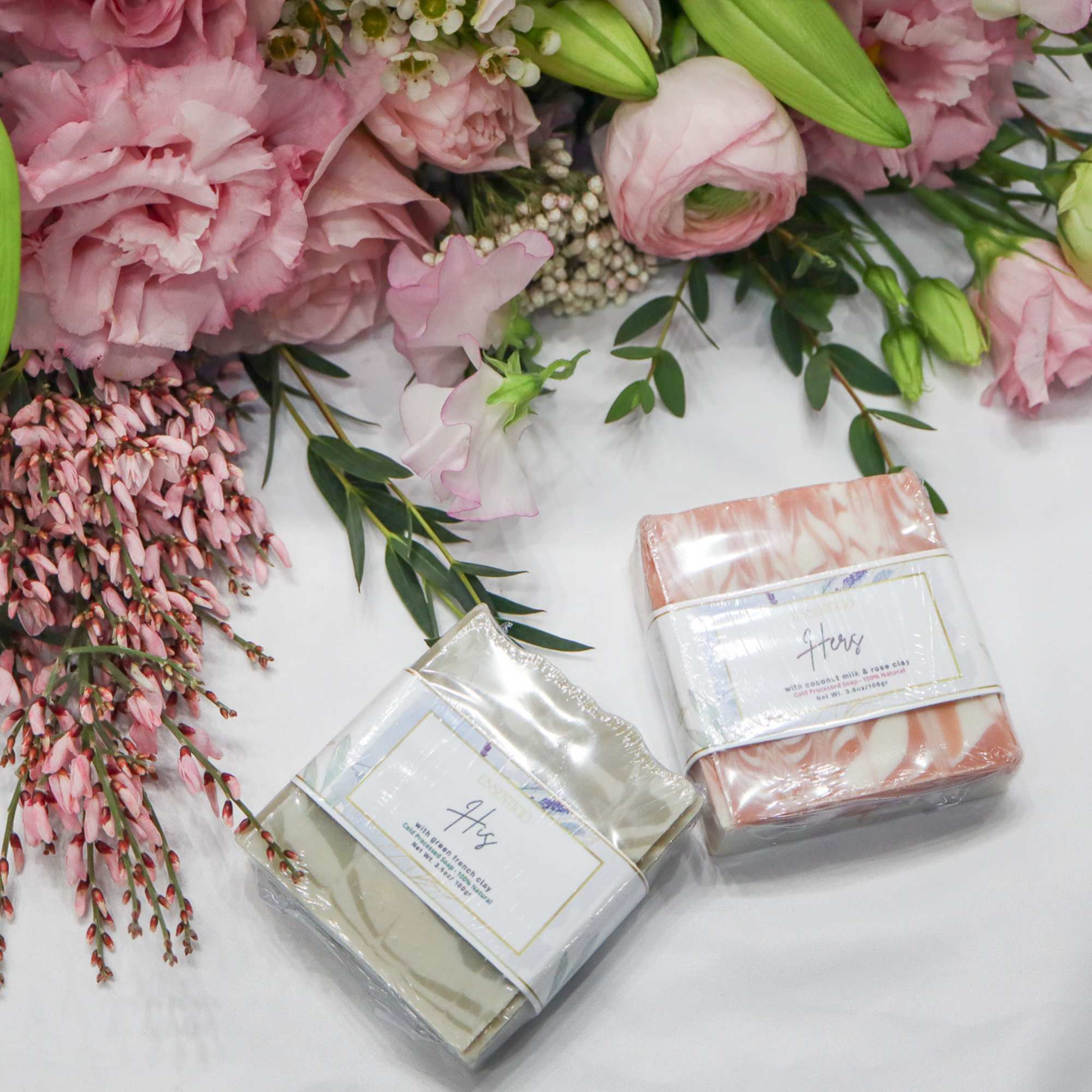 Better Together is a dusty soft pinks hand tied bouquet with a