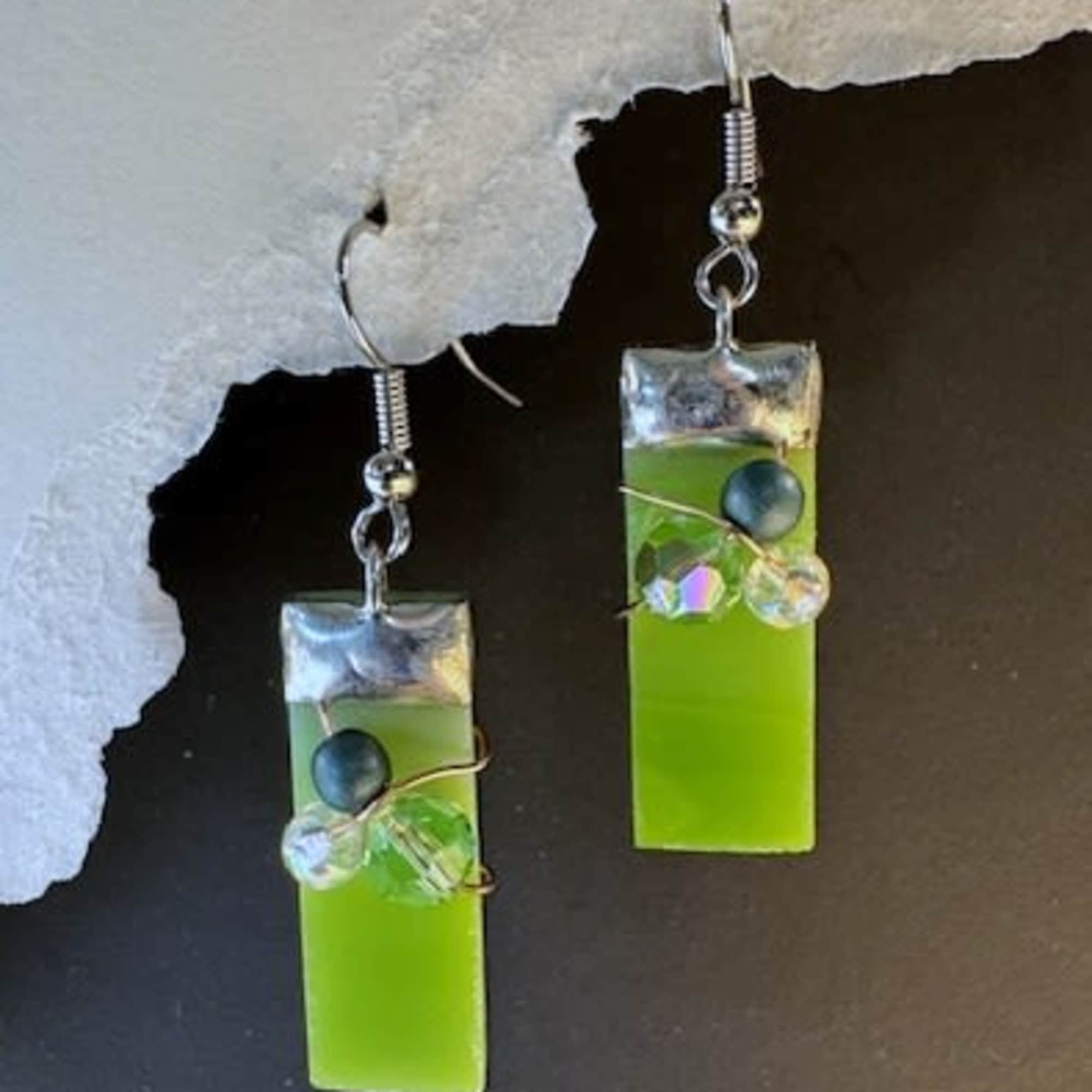 These gorgeous earrings are handmade in our shop in Harrisonburg, Virginia in