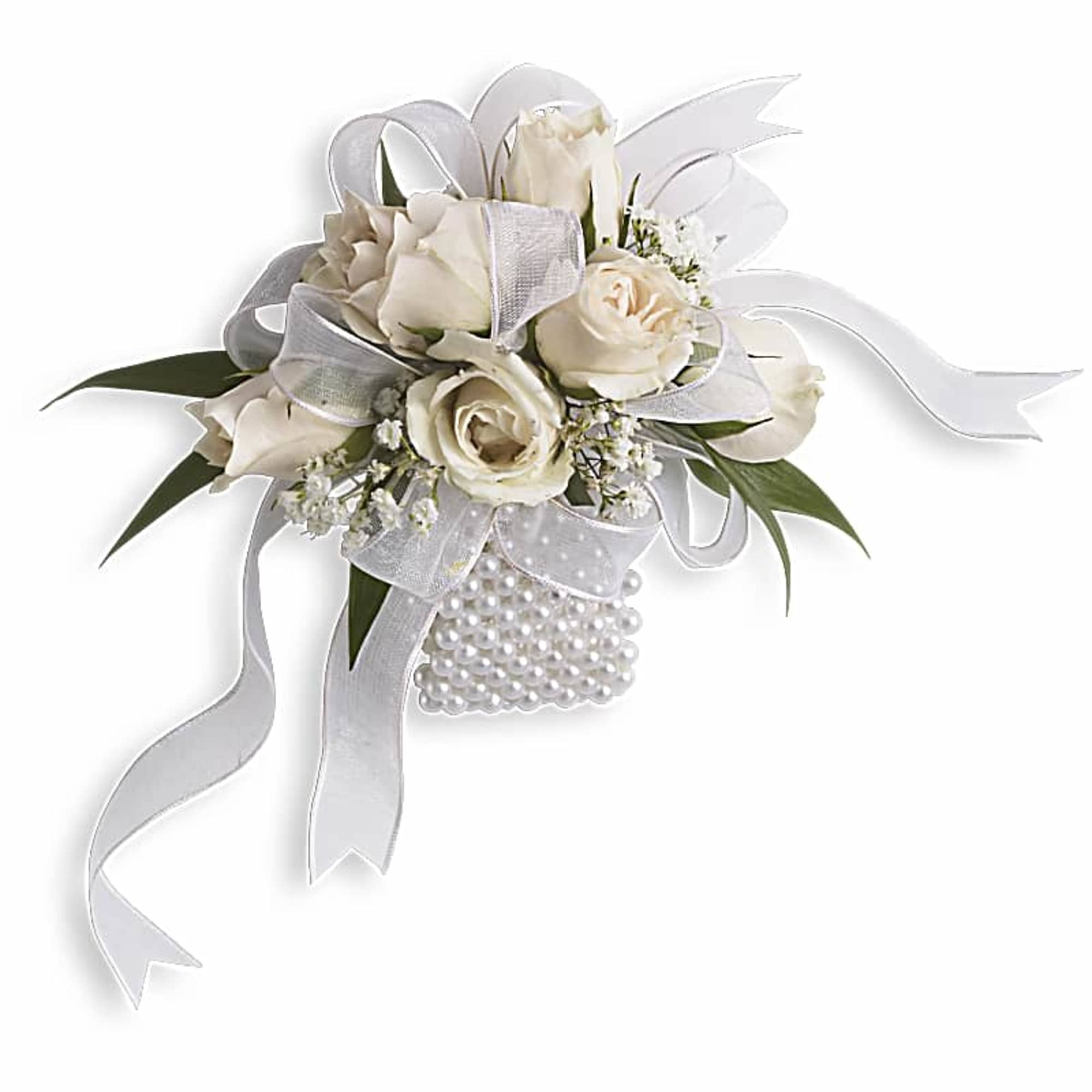 Corsage Set consists of a wristlet corsage and boutonni&egrave;re for Weddings, Renewals