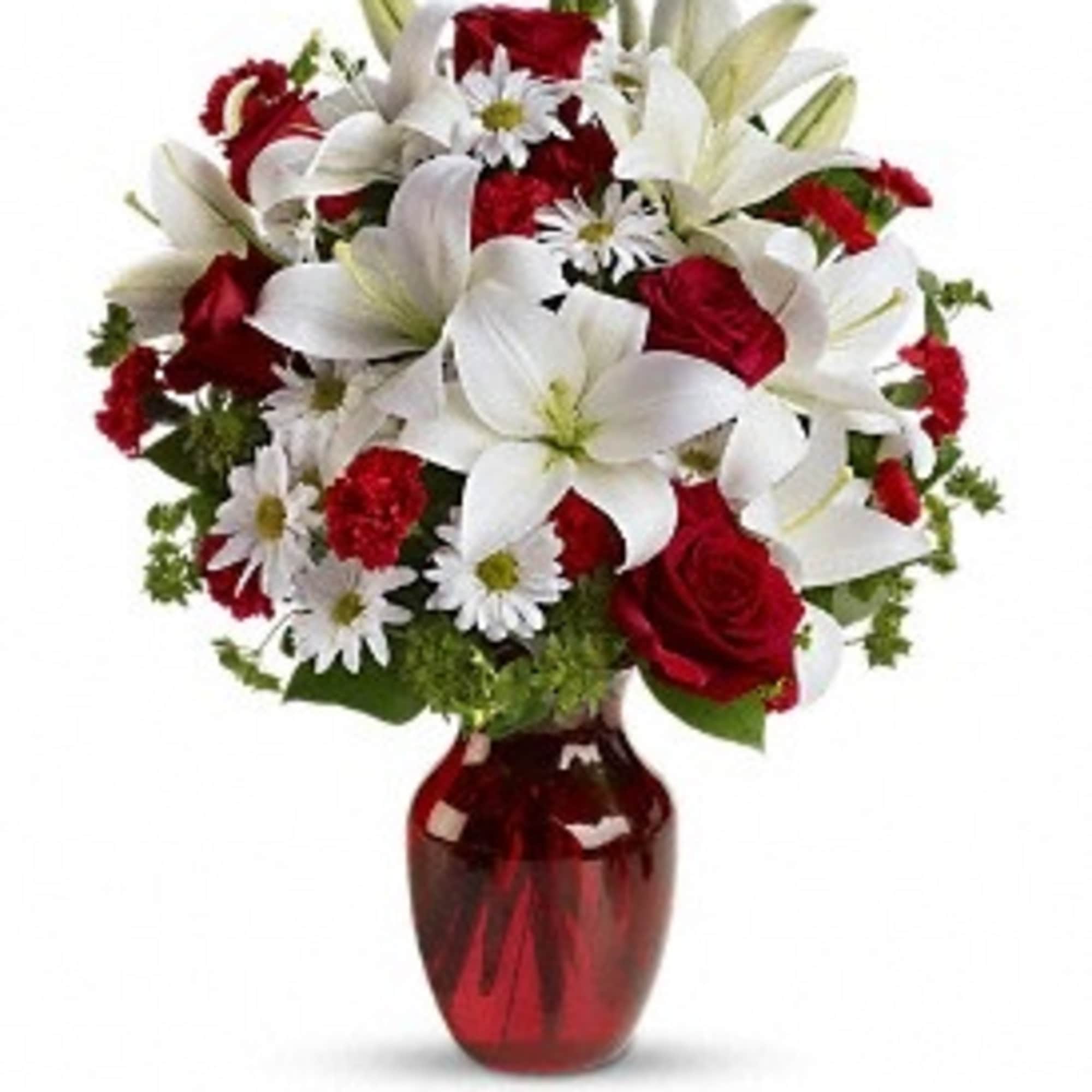 Add some romance to the holiday season with this rich arrangement of