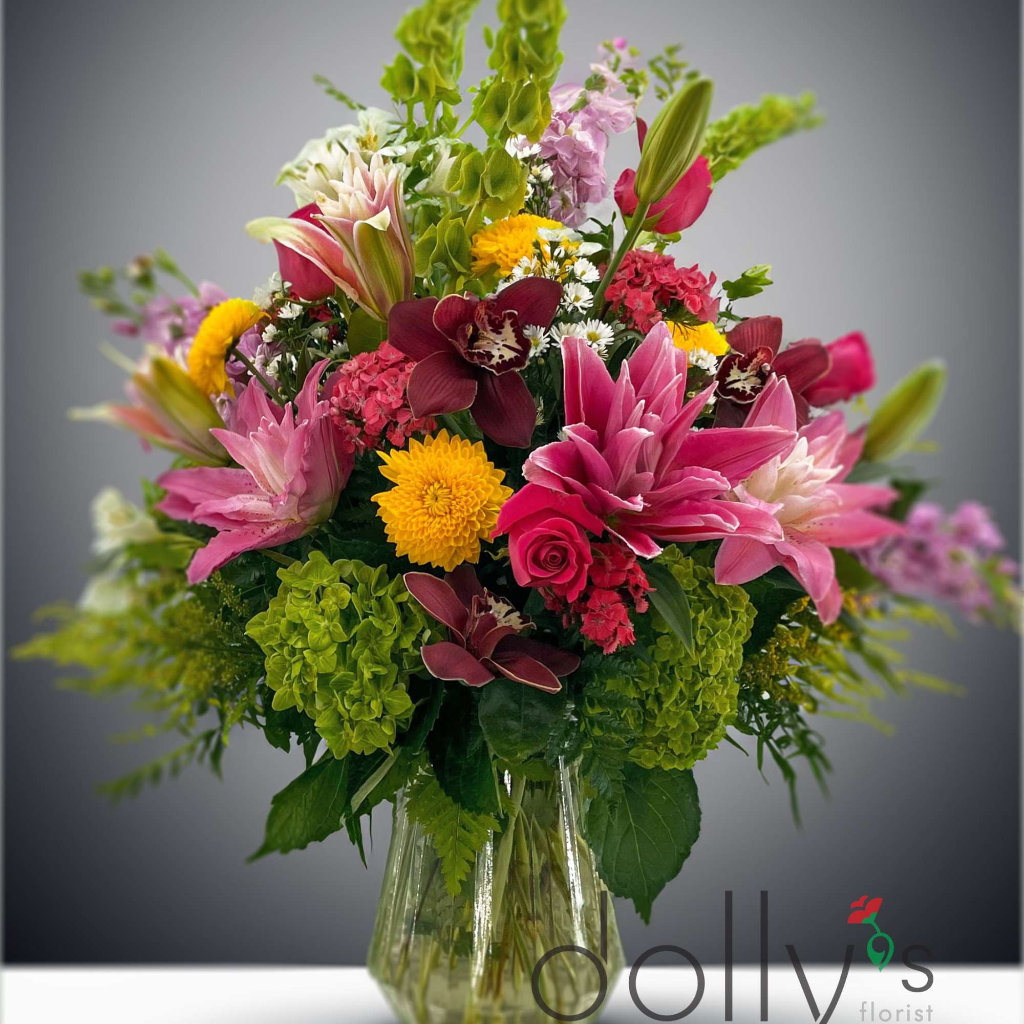 This beautiful mixed floral arrangement would be perfect to show how much