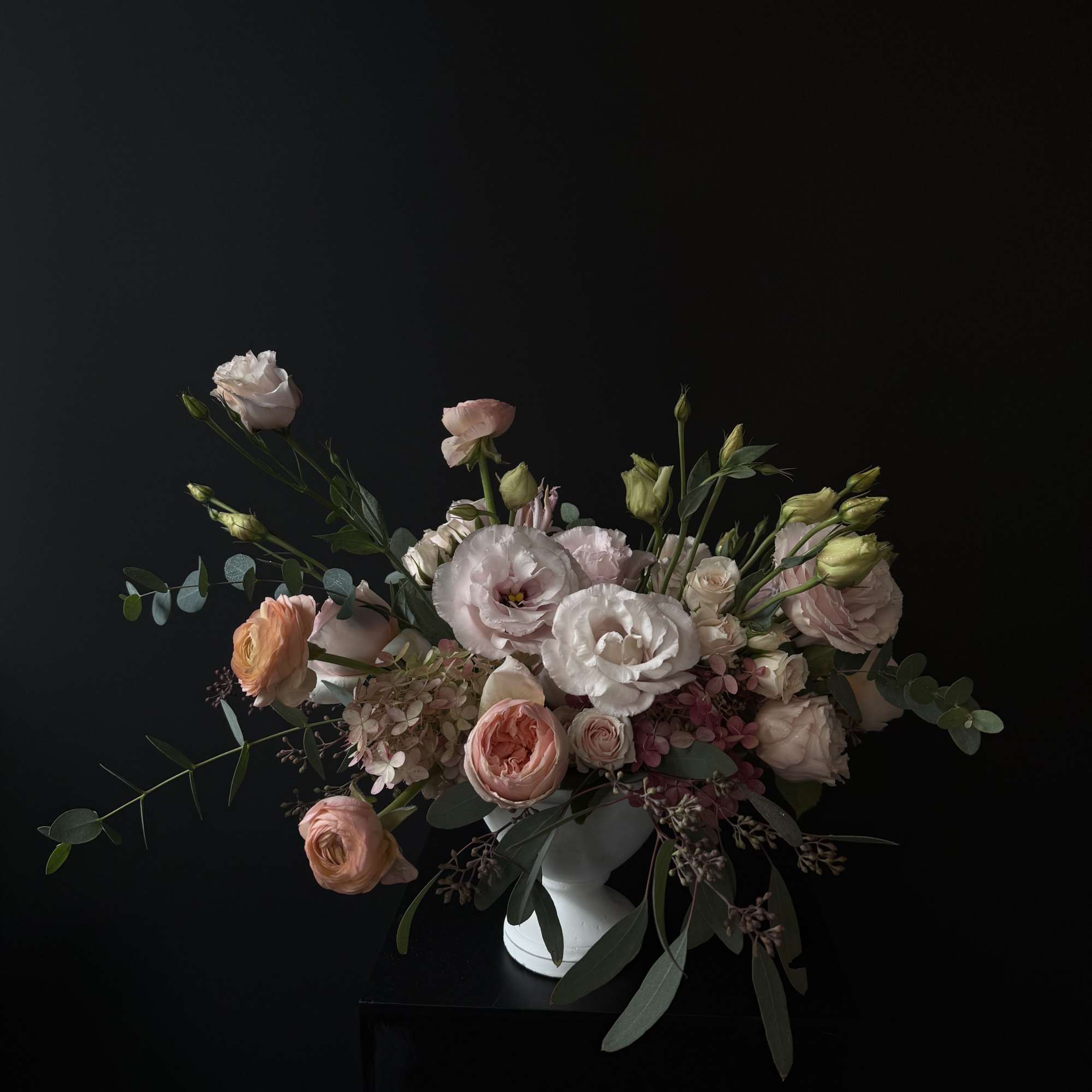 Elevate your decor with our  Soft + Subtle Compote Arrangement, where