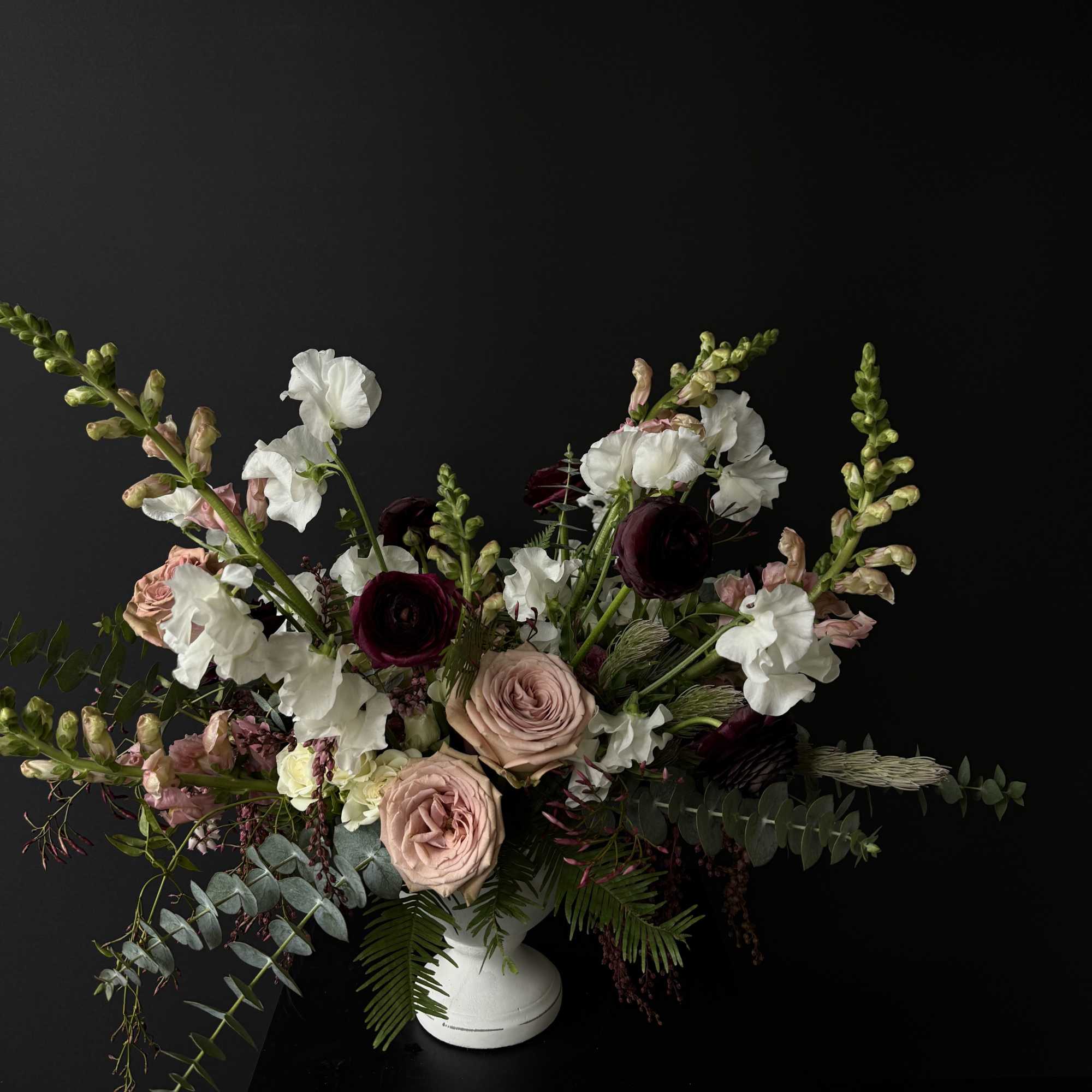 Elevate your decor with our  Soft + Subtle Compote Arrangement, where