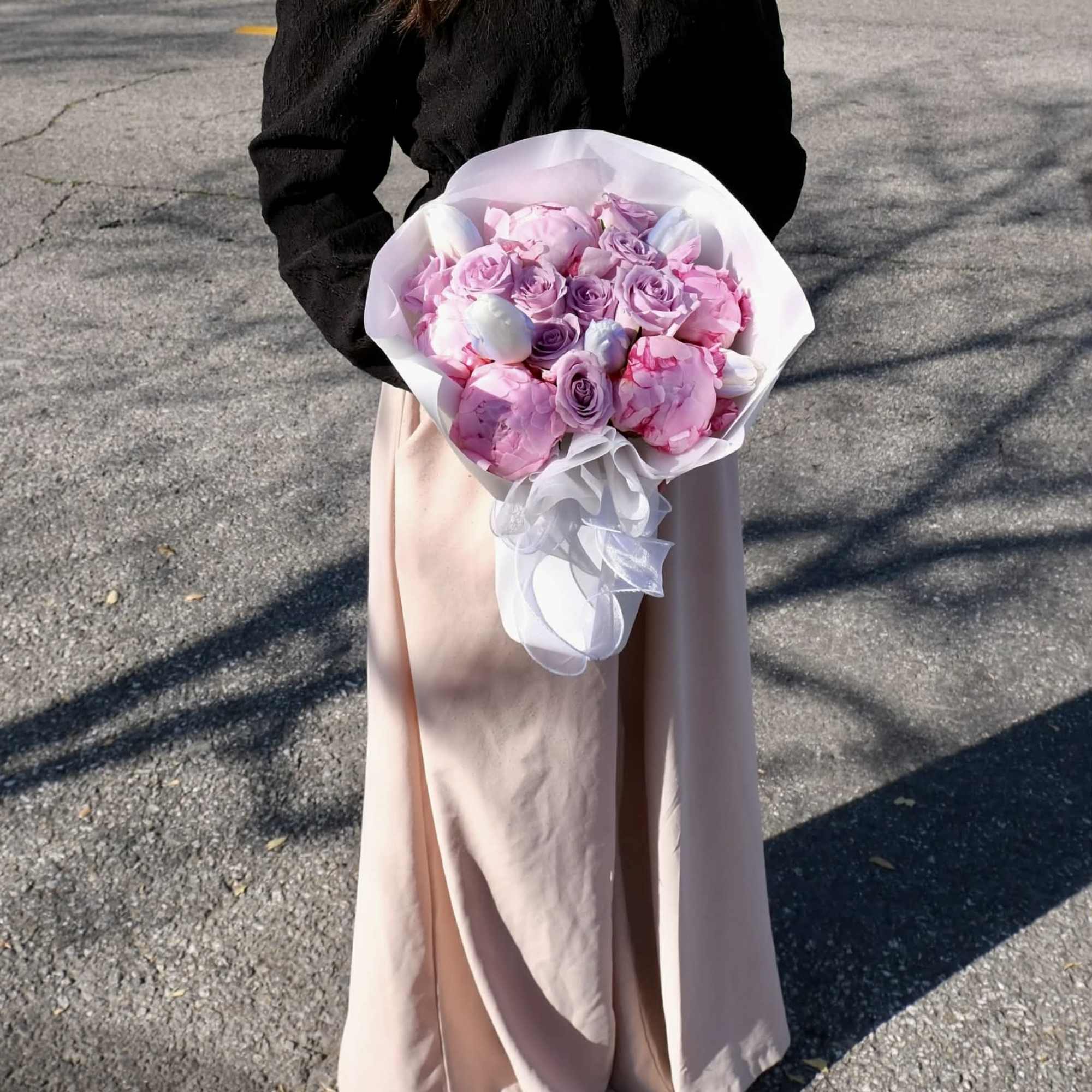 Peonies and tulips in their dreamiest shades &mdash; soft, full, and beautifully