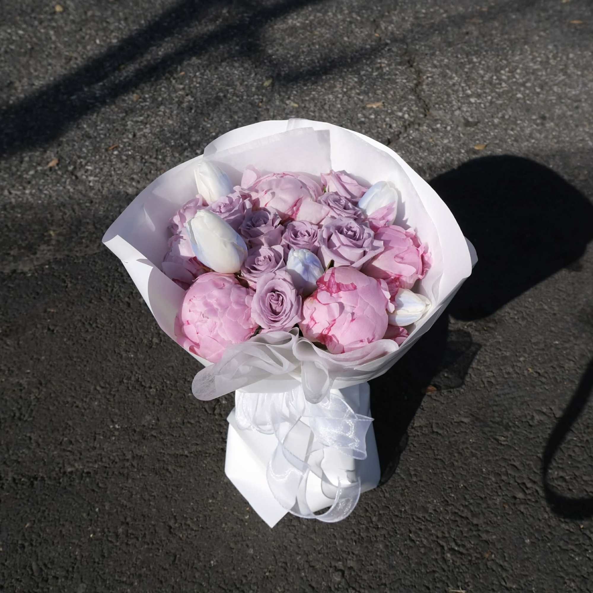 Peonies and tulips in their dreamiest shades &mdash; soft, full, and beautifully