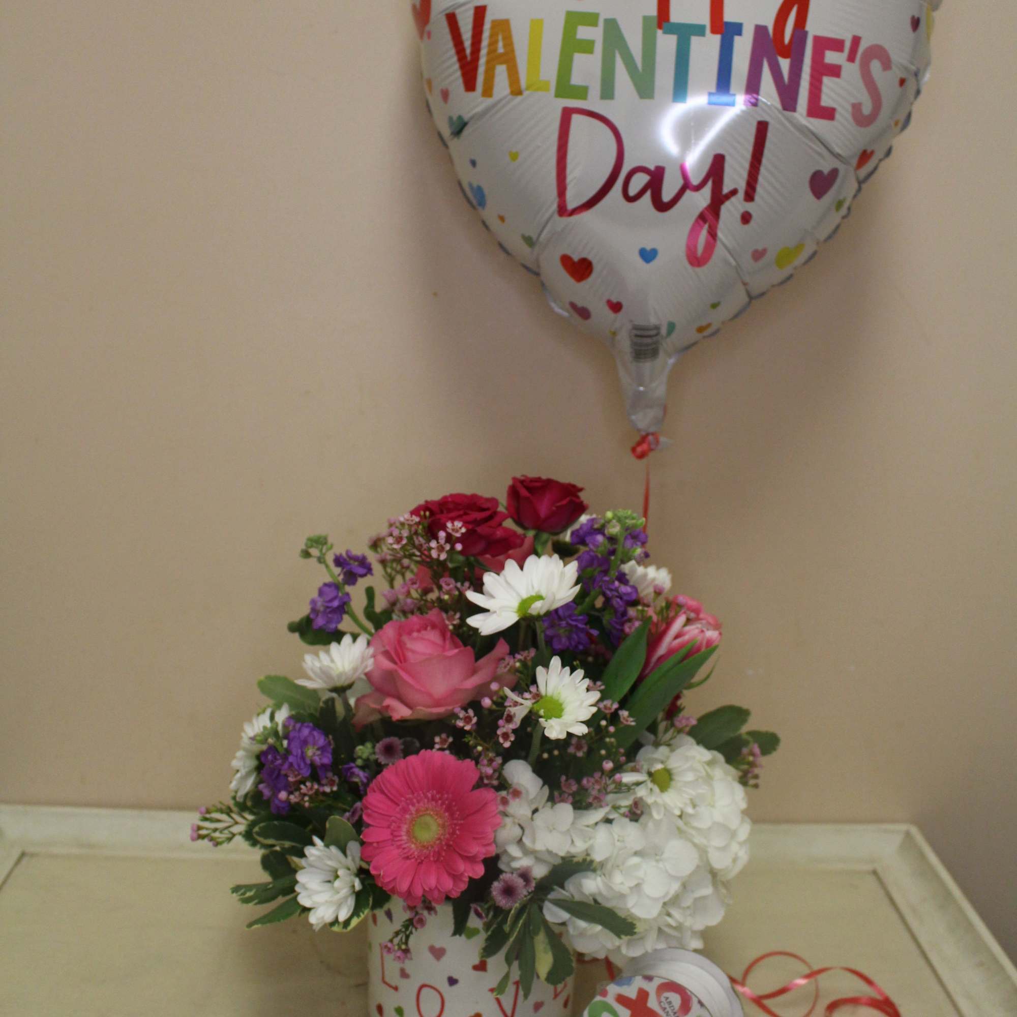 All in one, Flowers, chocolates and a balloon 