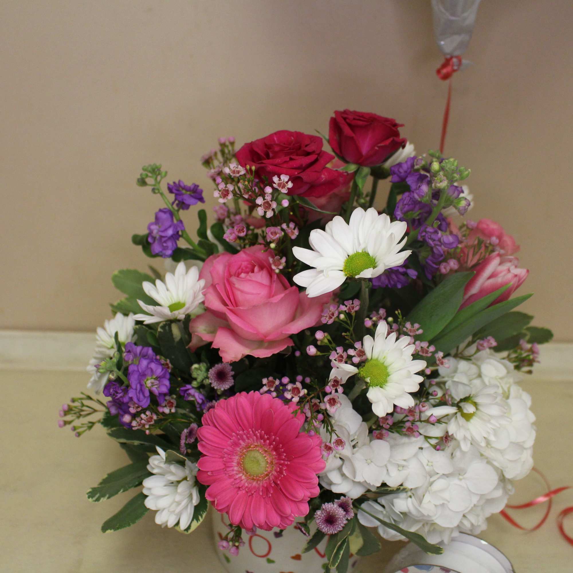 All in one, Flowers, chocolates and a balloon 