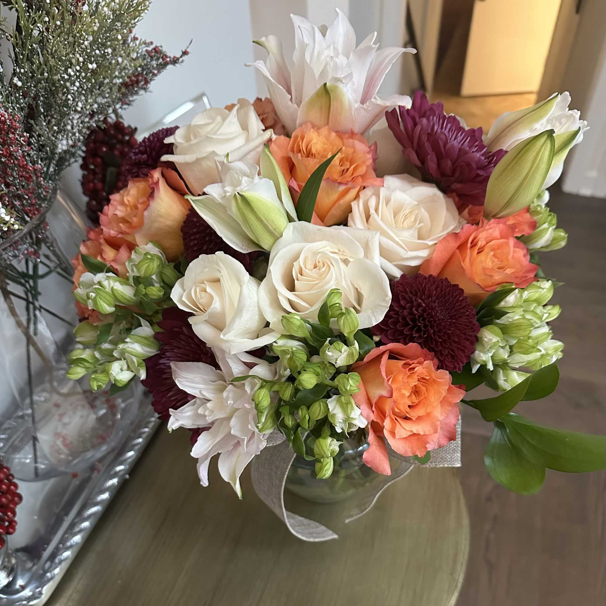 A gorgeous, colorful bouquet of seasonal blooms for delivery to your home.