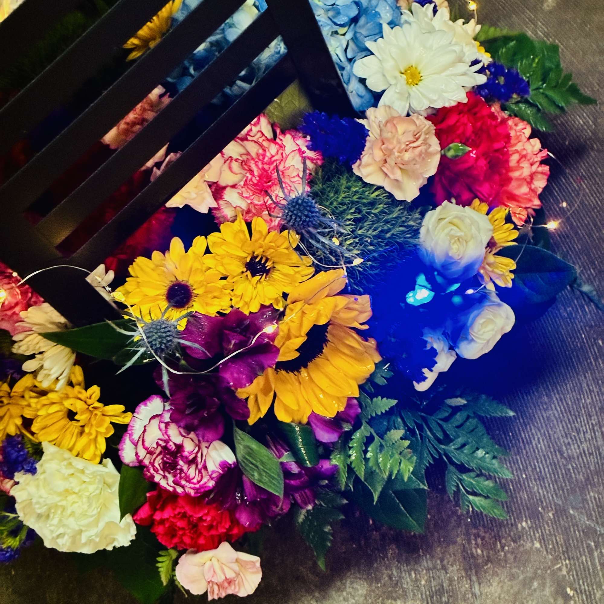 A unique flower arrangement designed to truly impress and excite anyone that