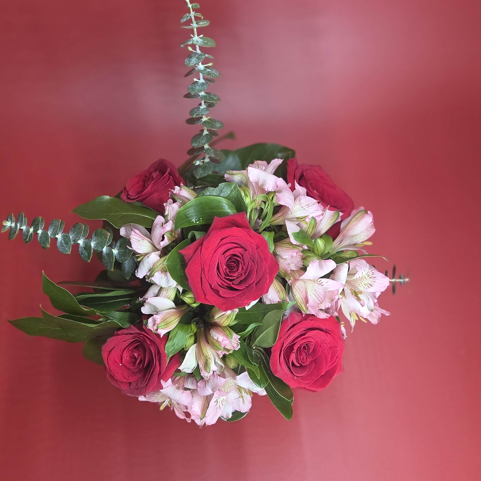 Roses and alstromerias