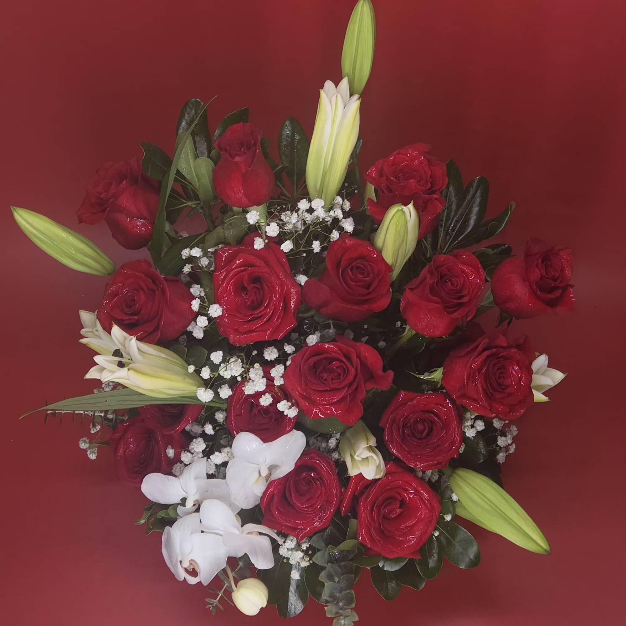 Roses,Lilies and orchids