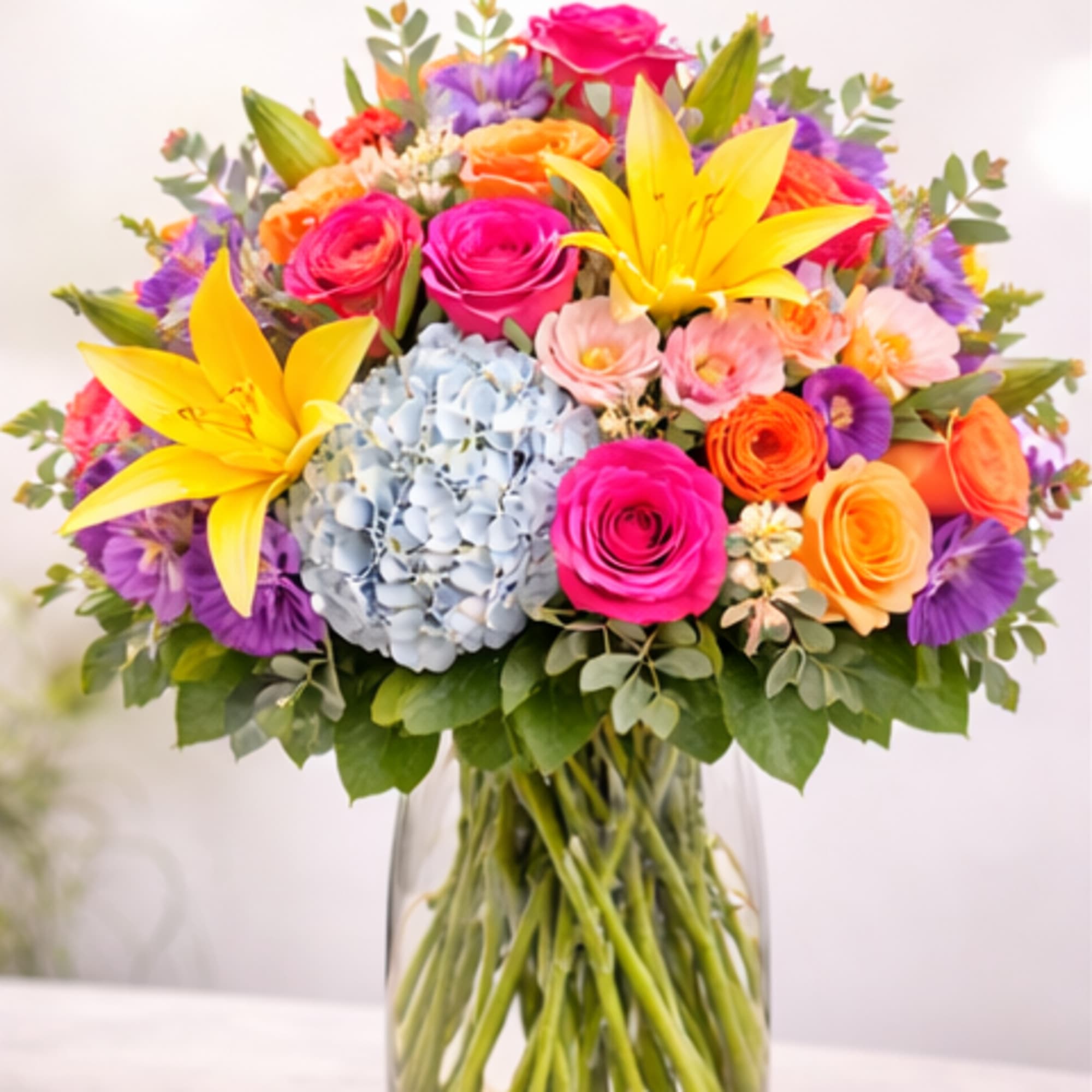 Pedro&rsquo;s Colorful Celebration is a vibrant mixed flower arrangement inspired by one