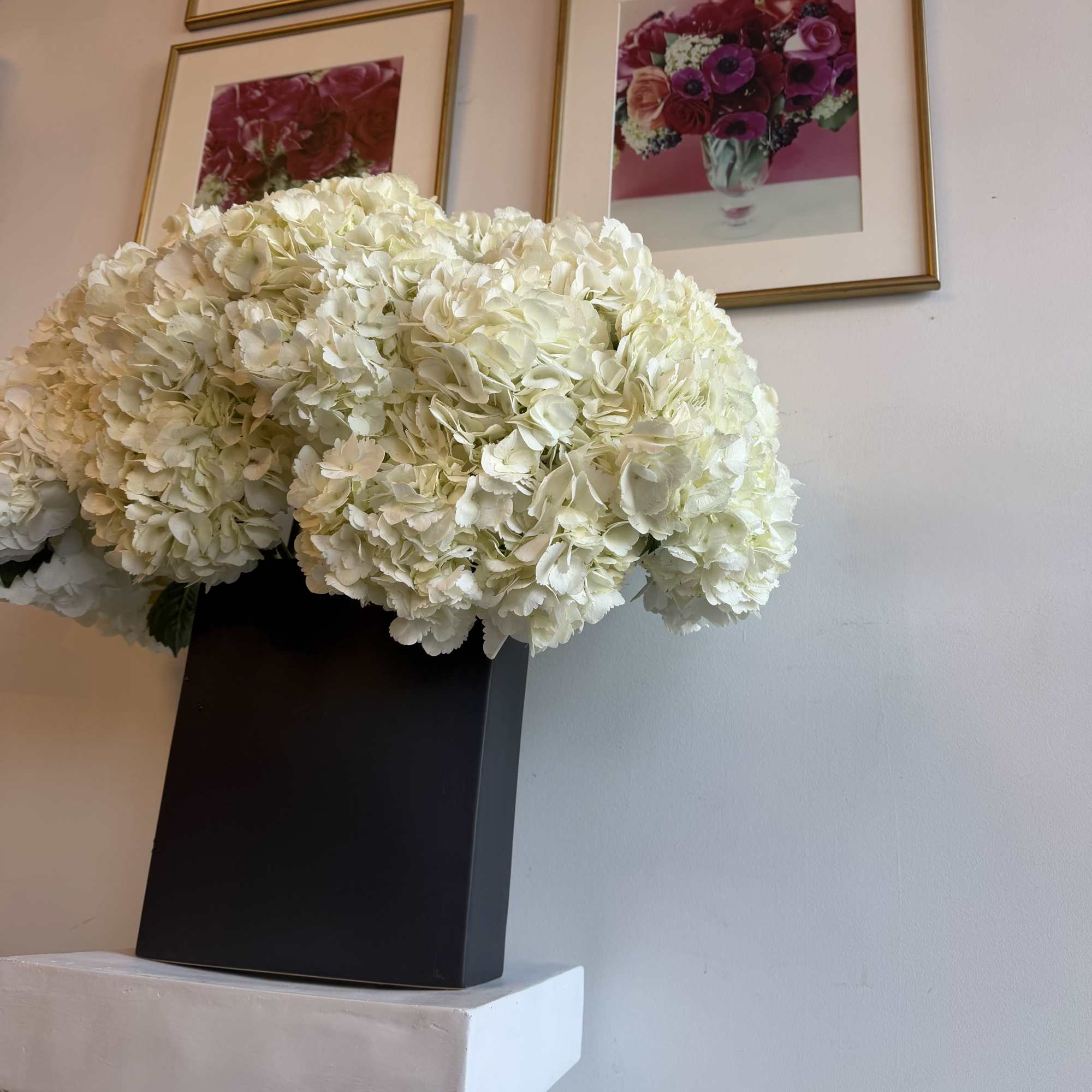 luxury arrangement
white Hydrangeas  