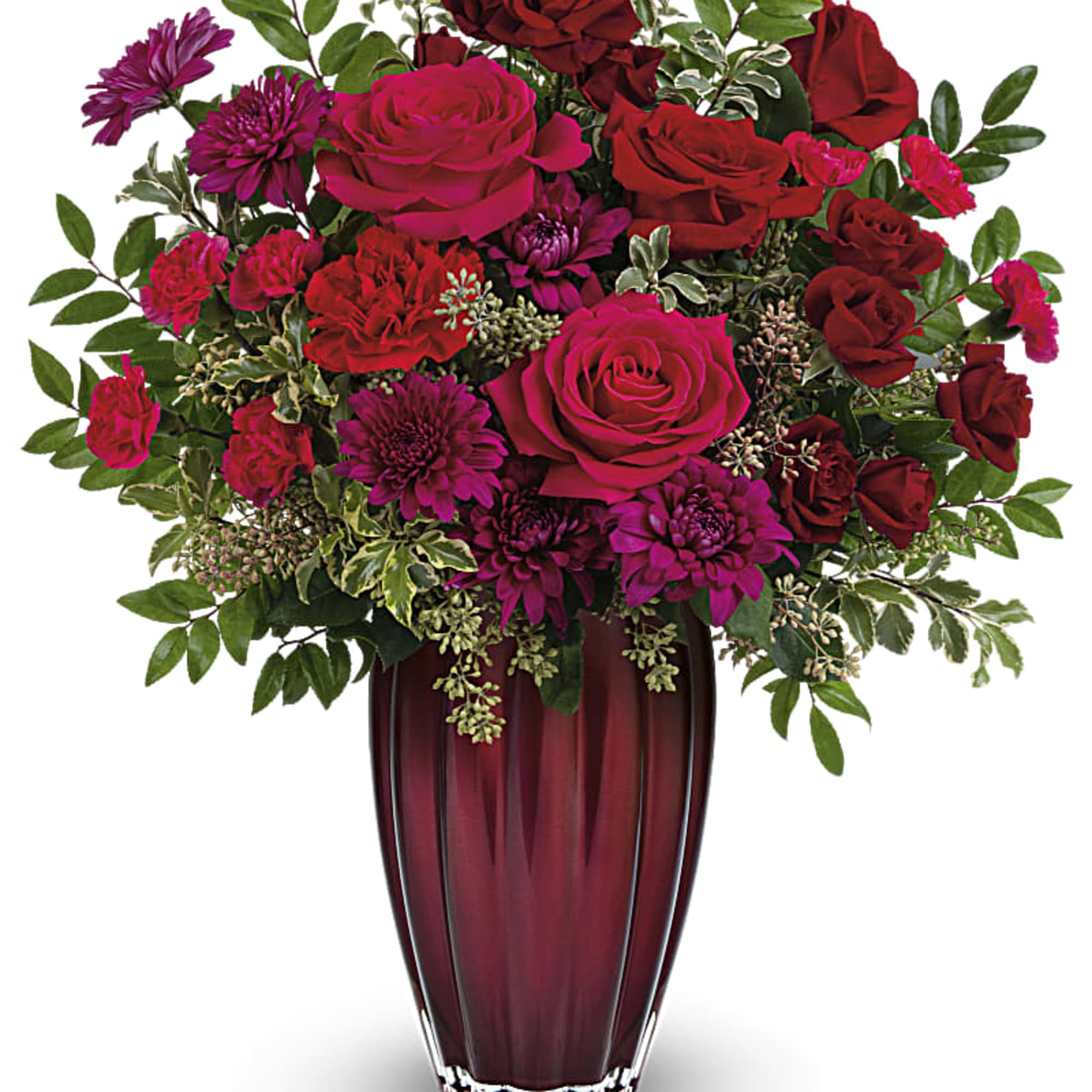 Two glorious gifts in one, this beautiful rose bouquet looks absolutely breathtaking