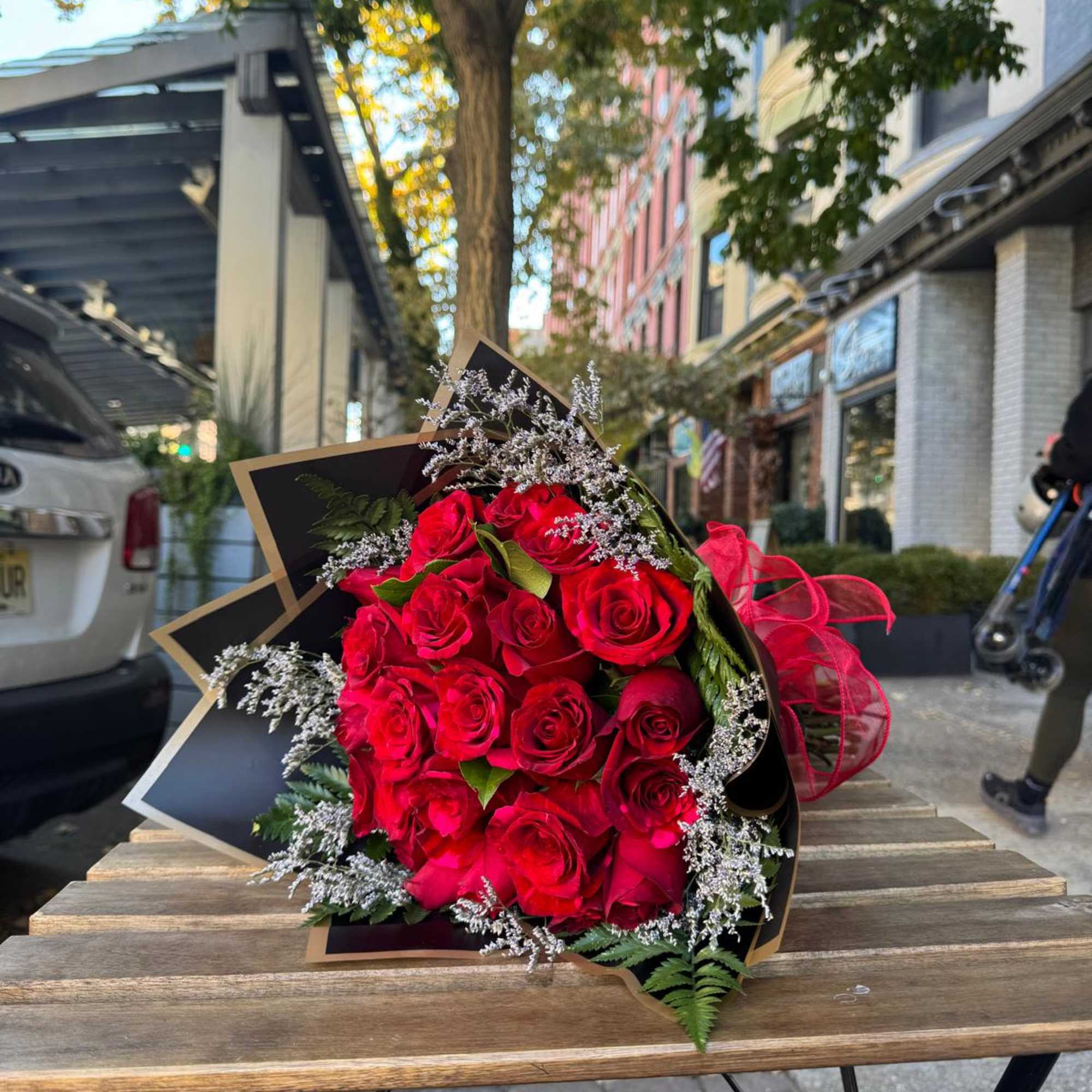 Our classic Red Rose Bouquet is the perfect choice to express love