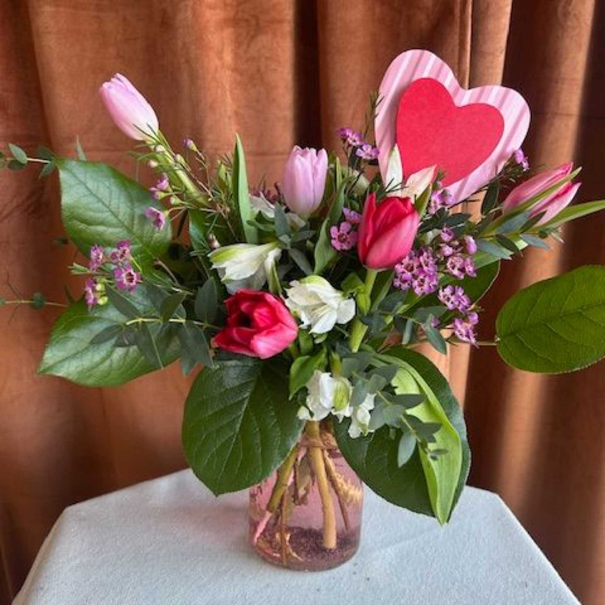 A sweet expression of love and simplicity, Vintage Tulip Love features a