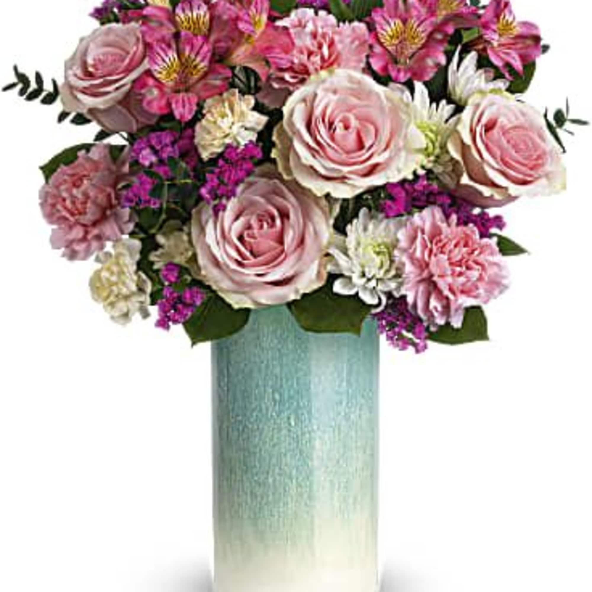 Nothing's prettier than soft pinks and sparkling aqua! Treat their senses with