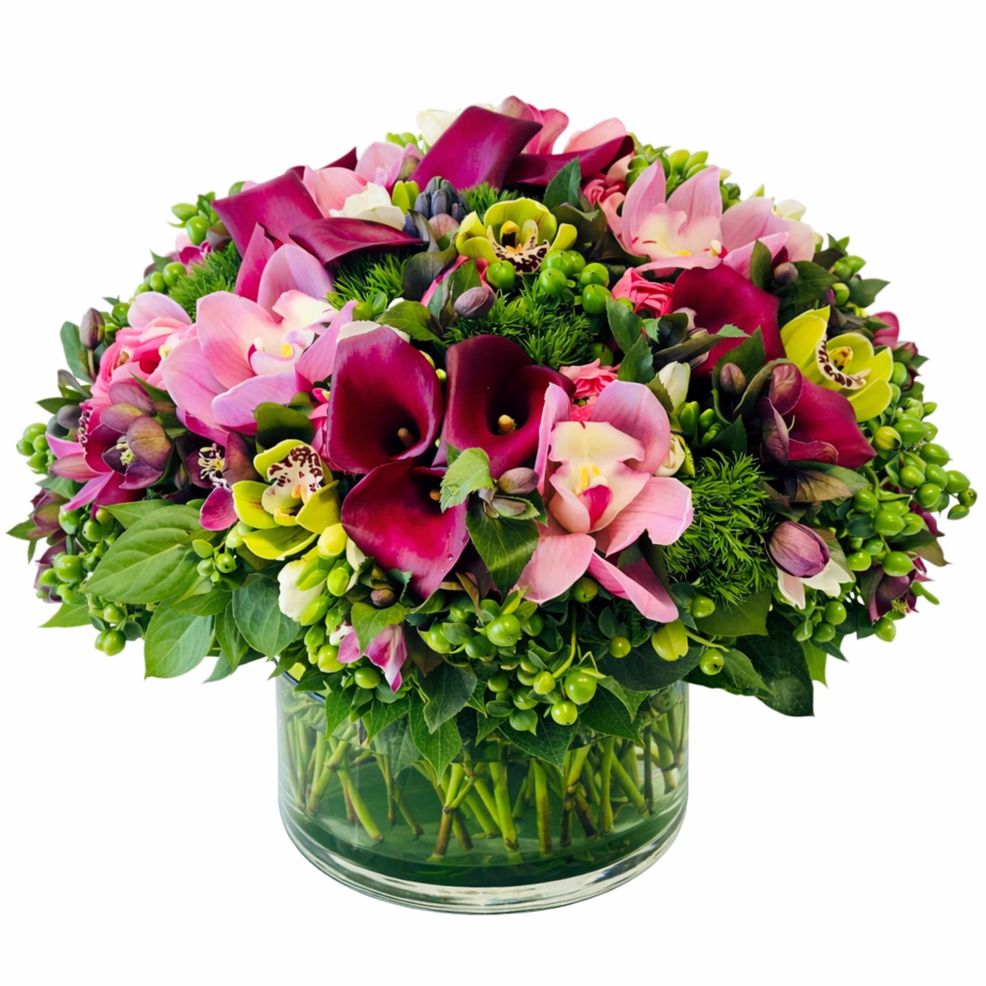 This enchanting arrangement is a combination of romantic pinks curated to captivate