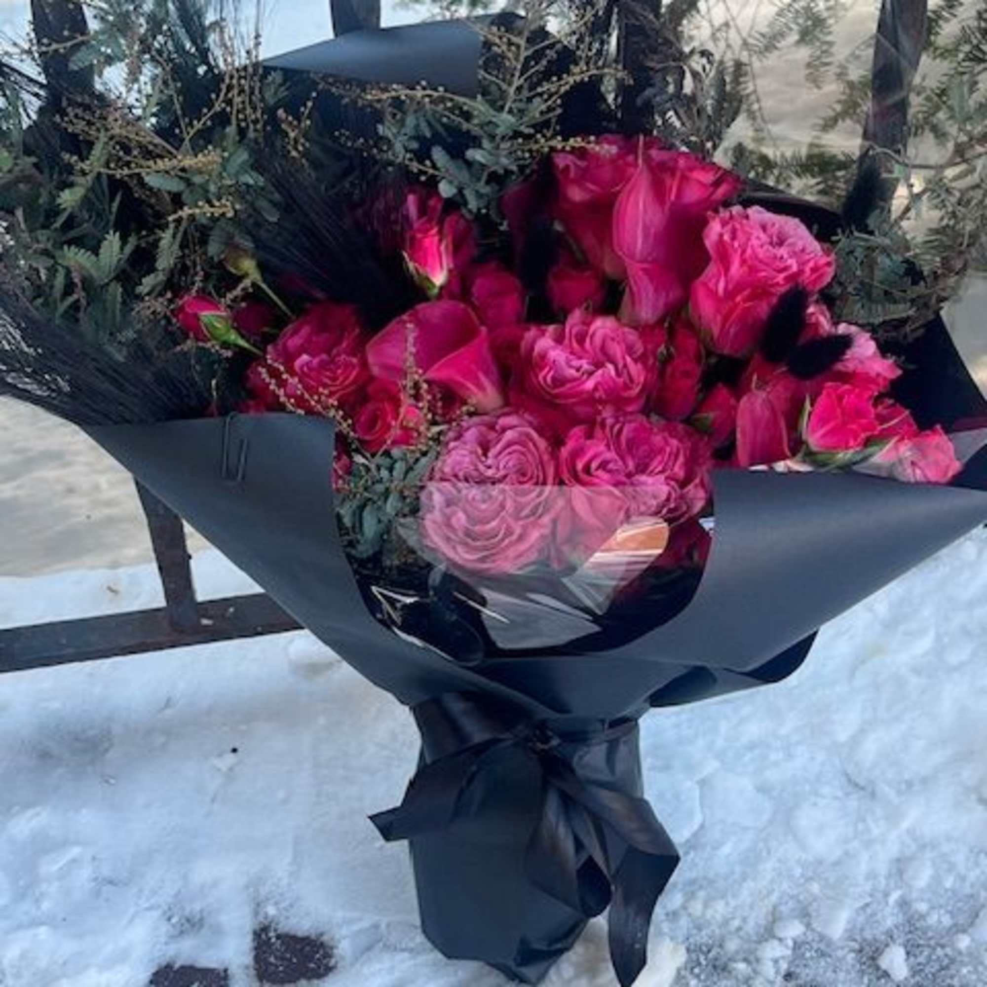 This moody, luxe, winter bouquet is romantic, vibrant, unapologetic and perfect for