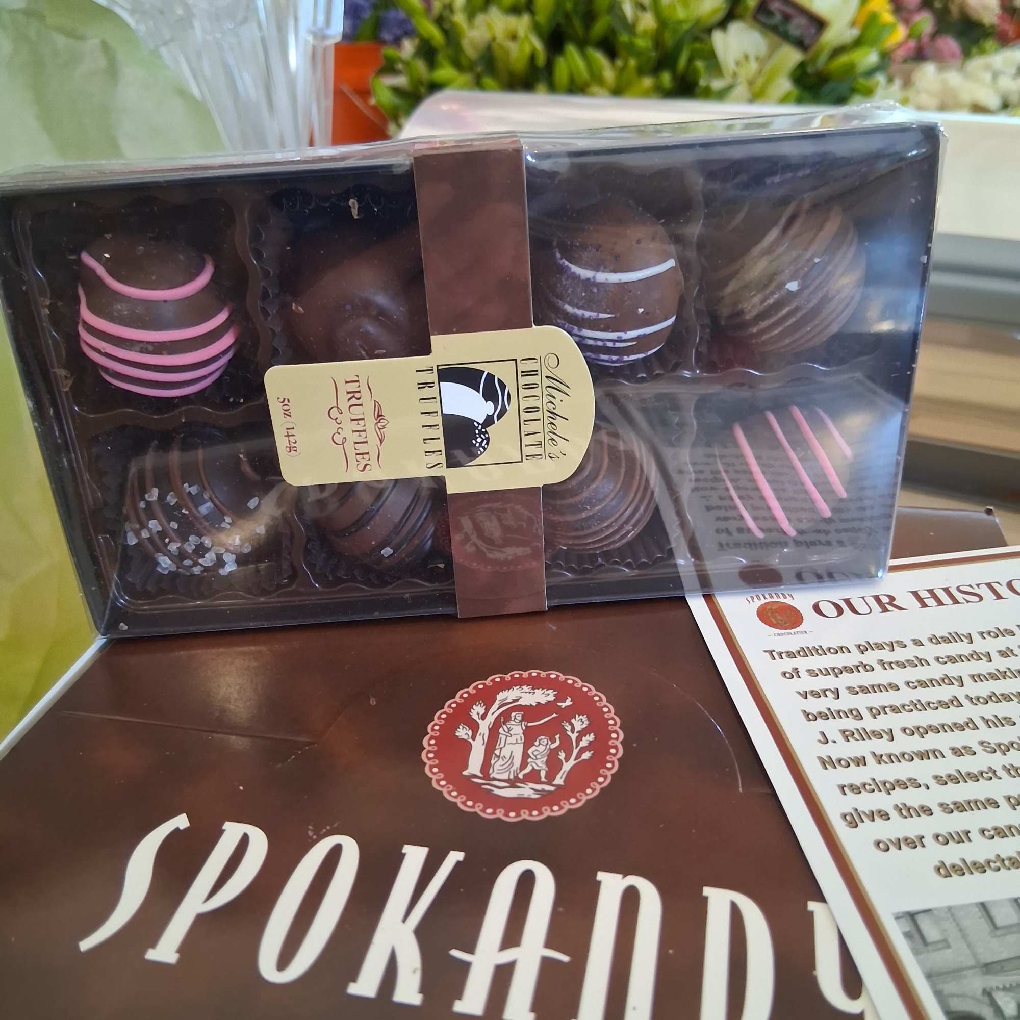 Michelle's branded truffles are truly a decadent delight. This ganache center consists