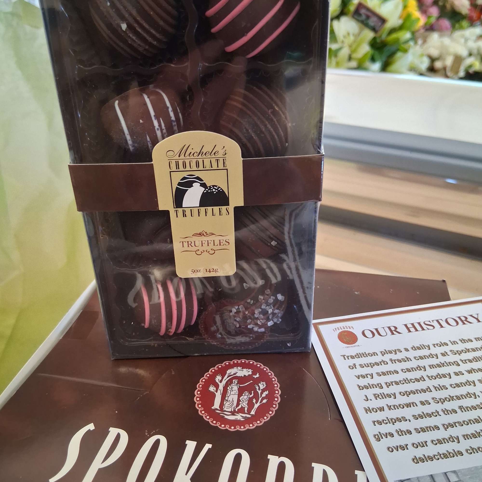 Michelle's branded truffles are truly a decadent delight. This ganache center consists