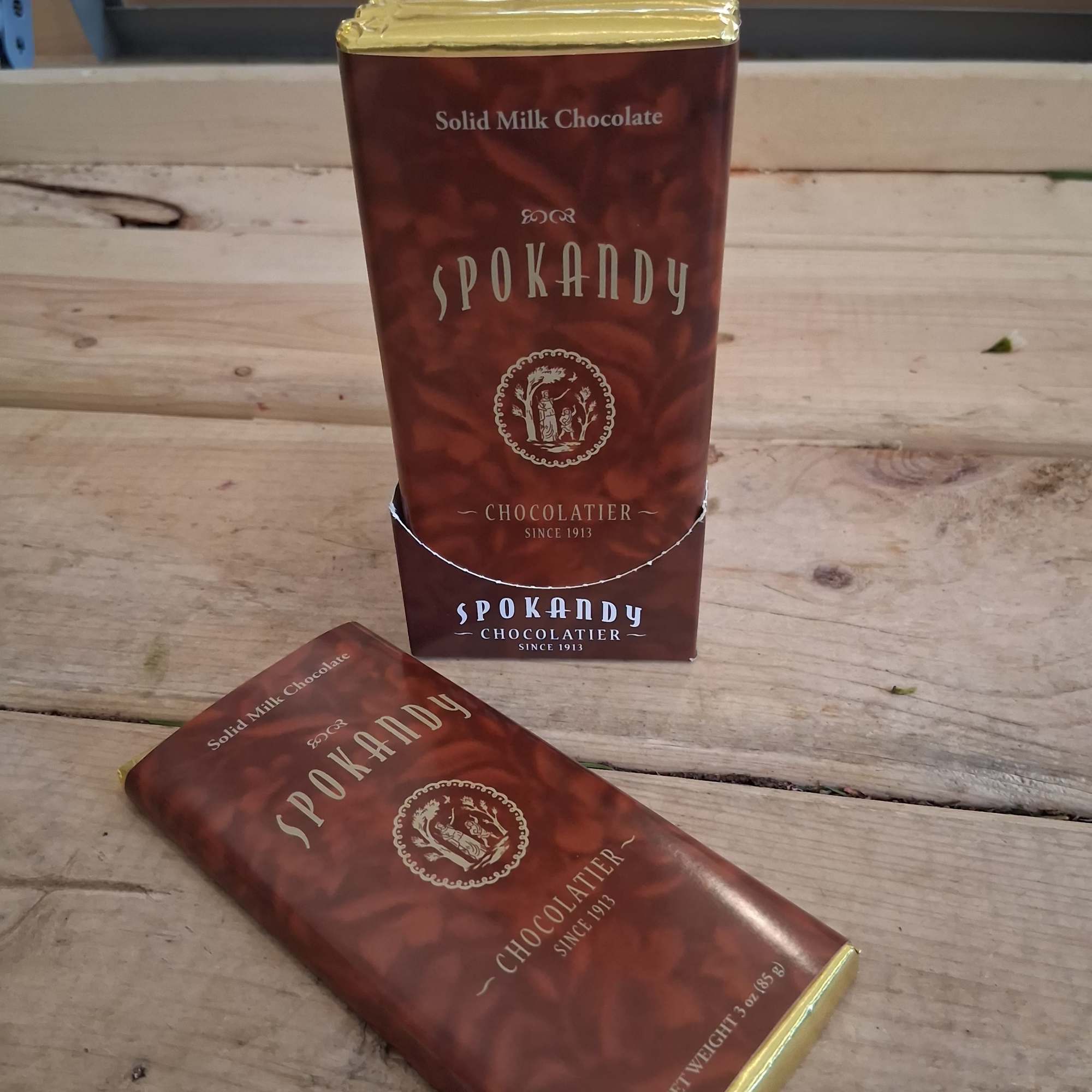 Rich and delicious Spokandy 3oz milk chocolate bar wil make grate addition