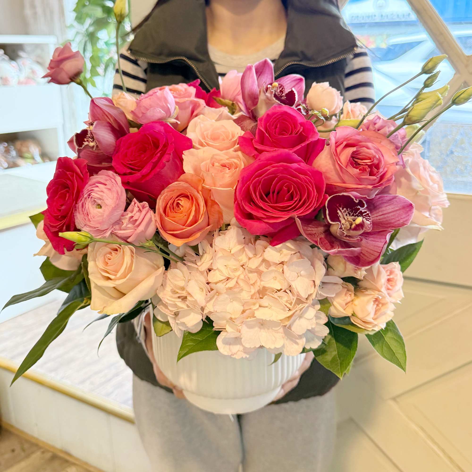 A lush celebration of love in full bloom with vibrant hot pinks