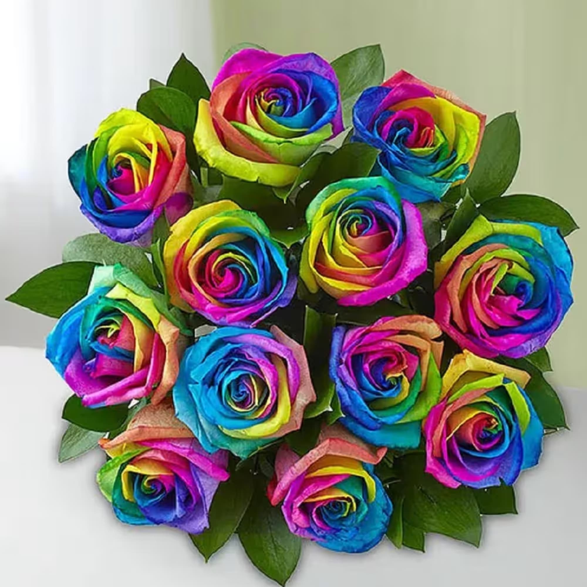 A full rainbow of colors in this arrangement makes it a perfect