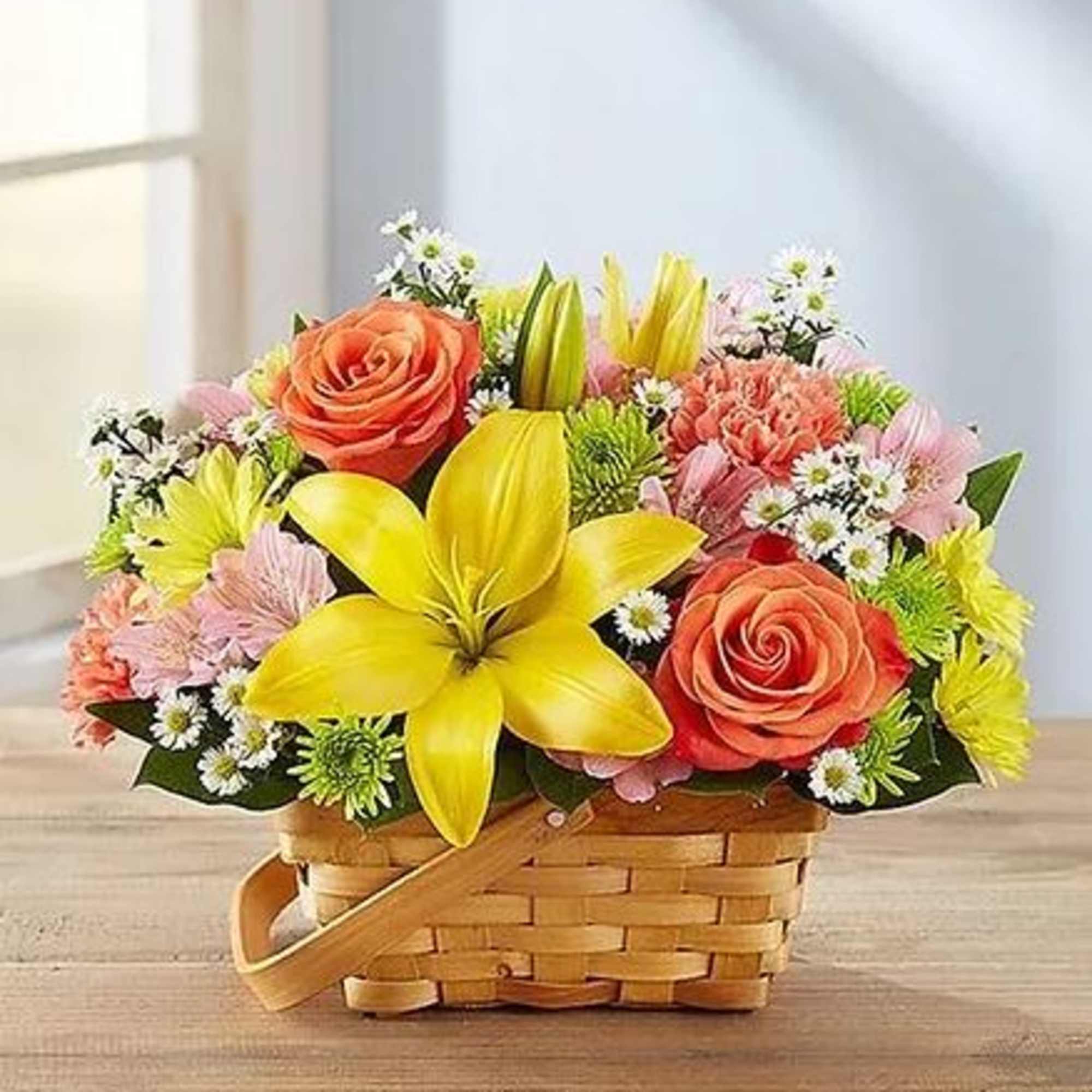 Our charming arrangement captures the simple beauty of fresh-picked flowers. A delightful