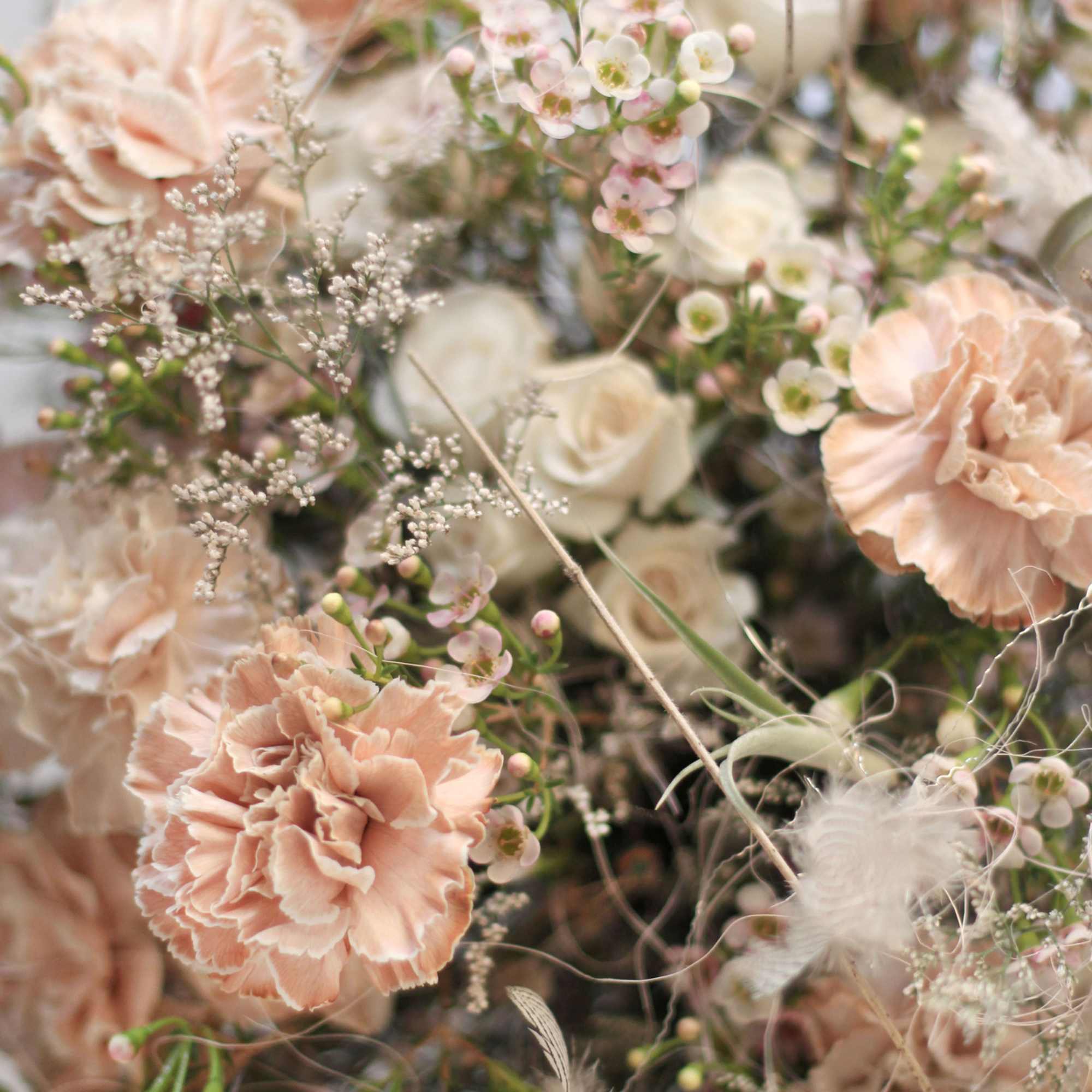 A soft blush, sand color way which express a very gentle lovely