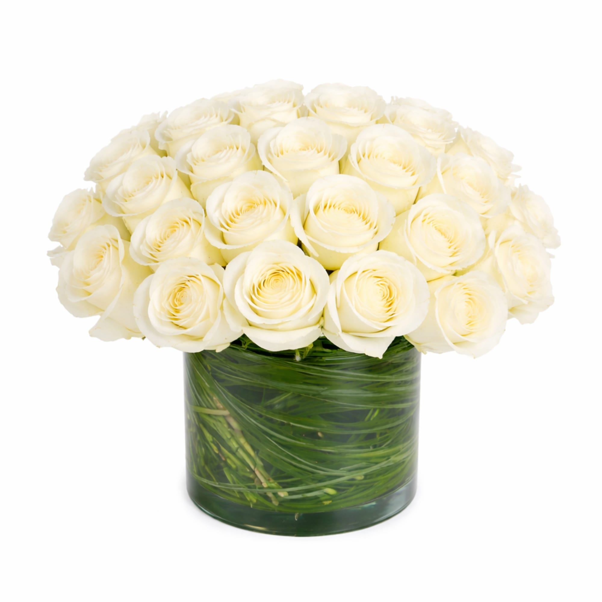 Make a bold statement with this elegantly simple design. White roses symbolize