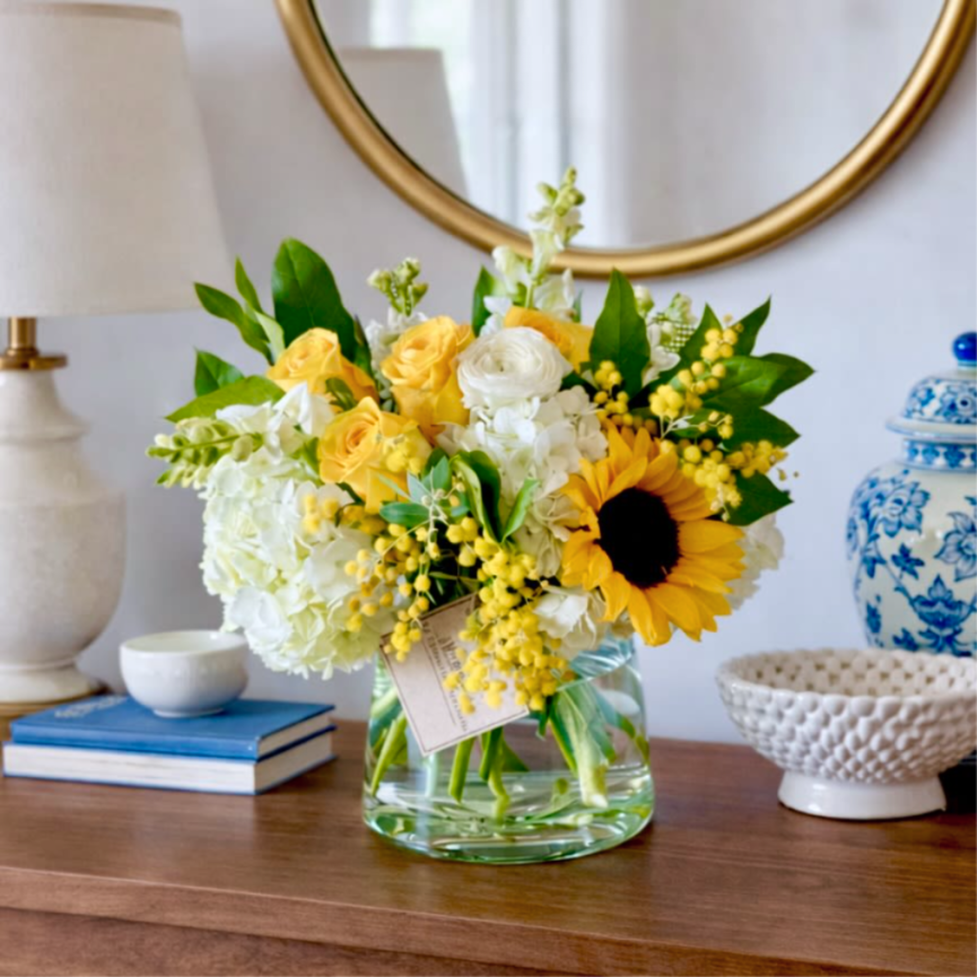 Bring hope and faith to your home with this beautiful floral arrangement.