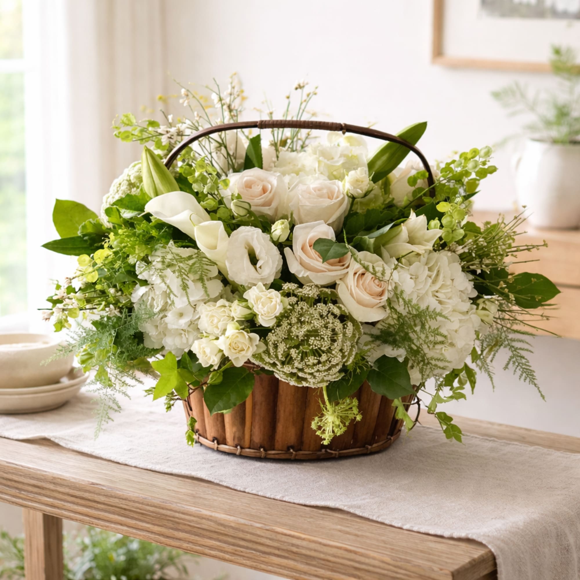 Crafted with great care and consideration, this elegant basket is filled with