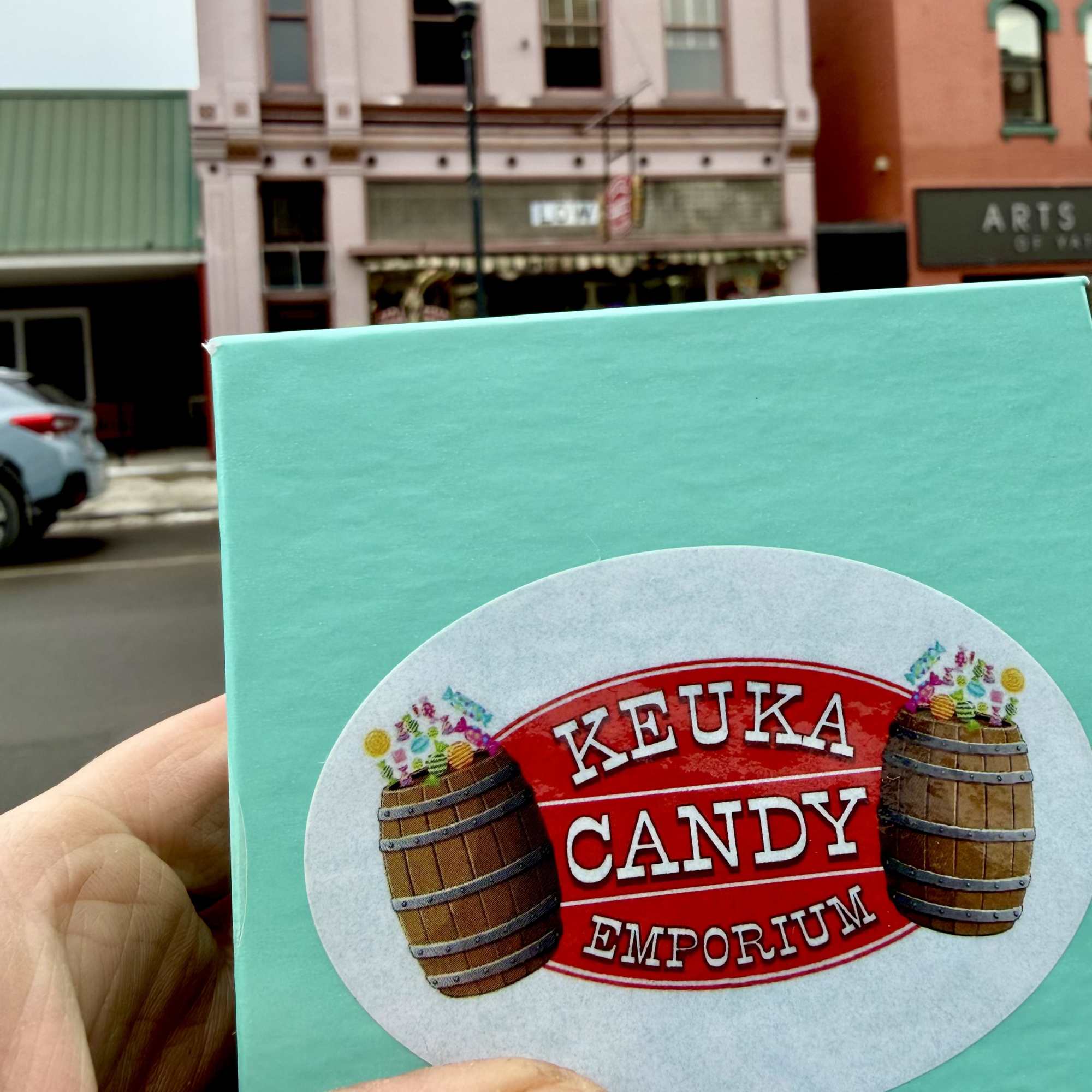 Grab this little blue box of homemade chocolates from our local Finger