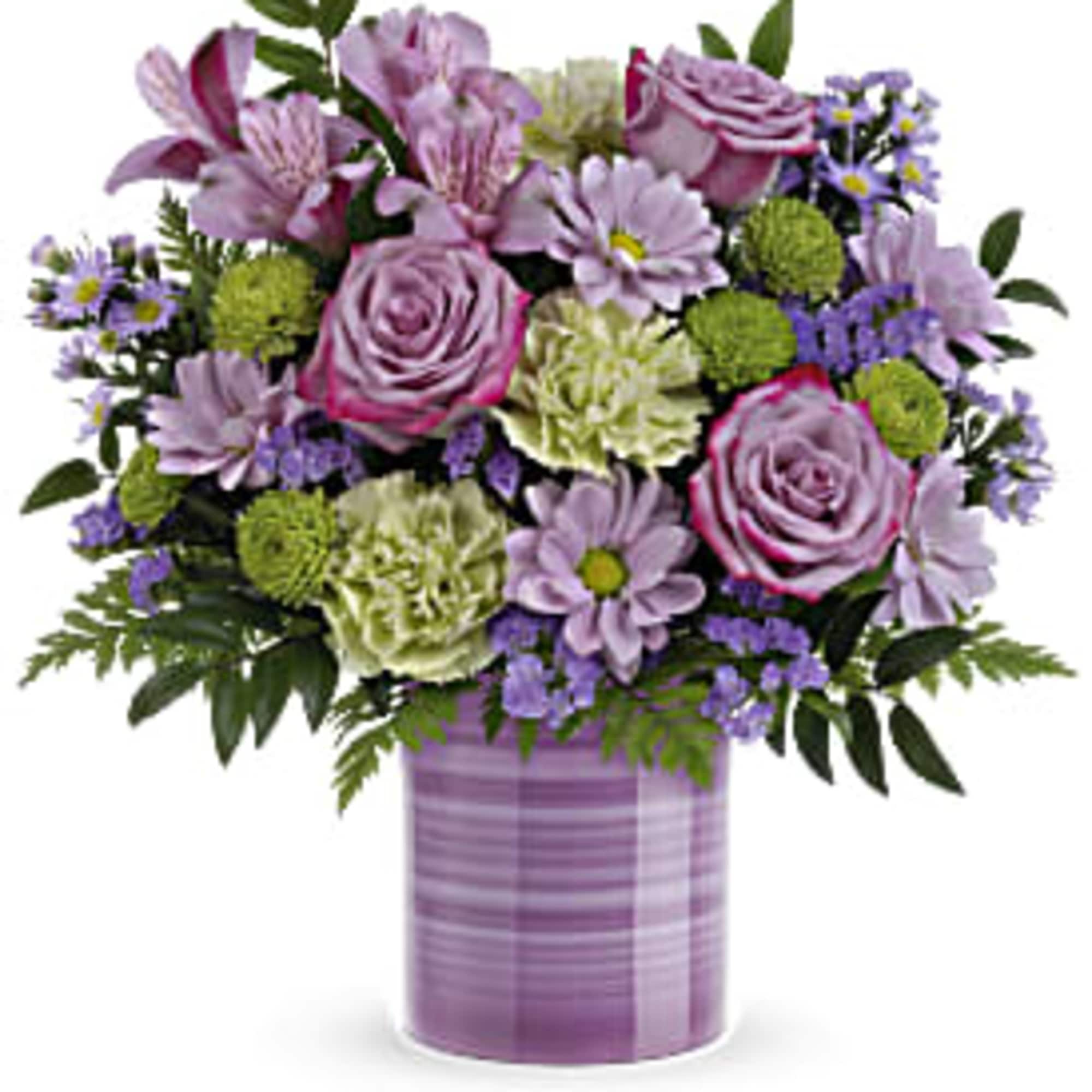 Mom is sure to feel the love when this pretty-as-can-be purple bouquet