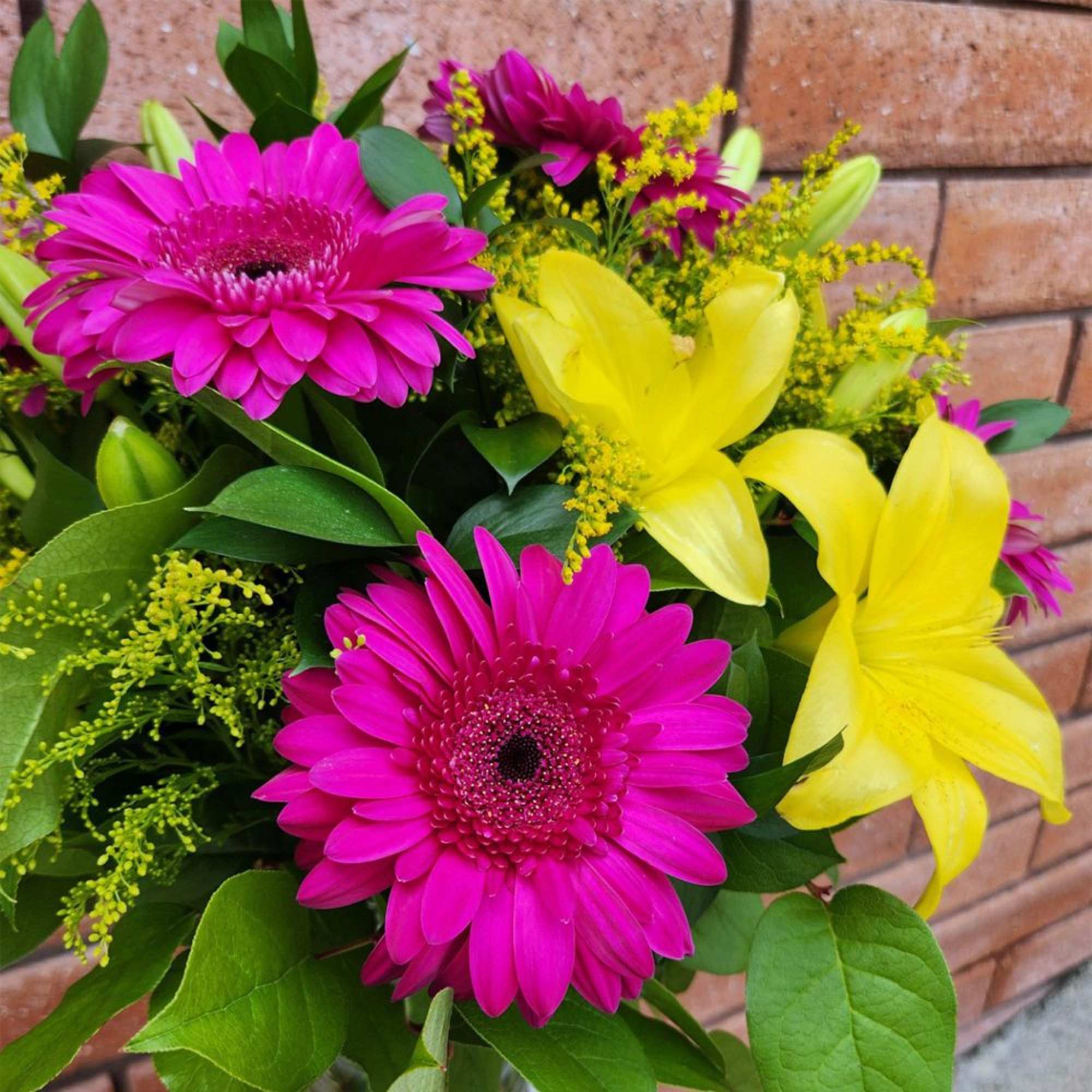 Sunny Gerbera &amp; Lily Surprise

Brighten any day with the unforgettable beauty of