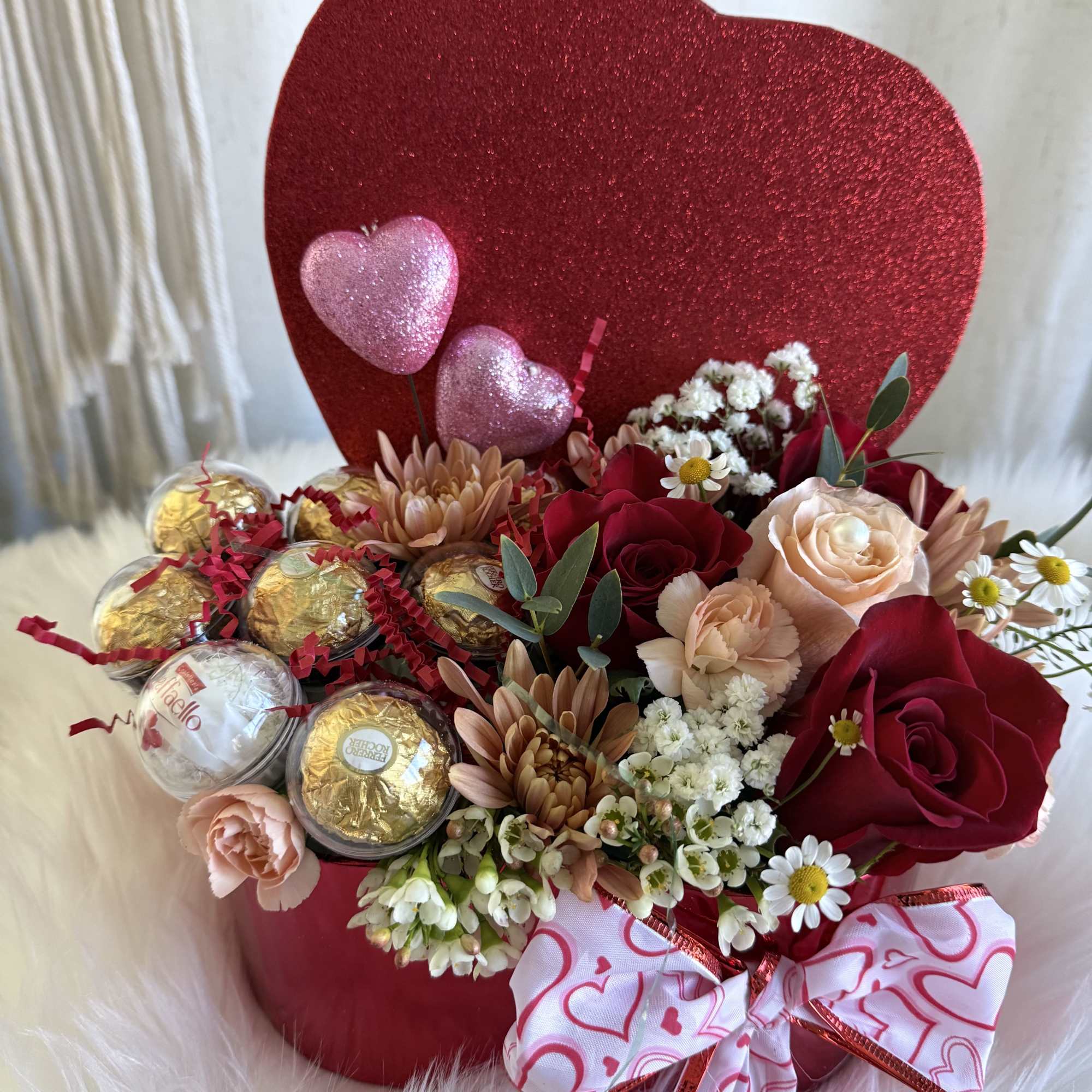 A gift that speaks from the heart .
This floral arrangement in a