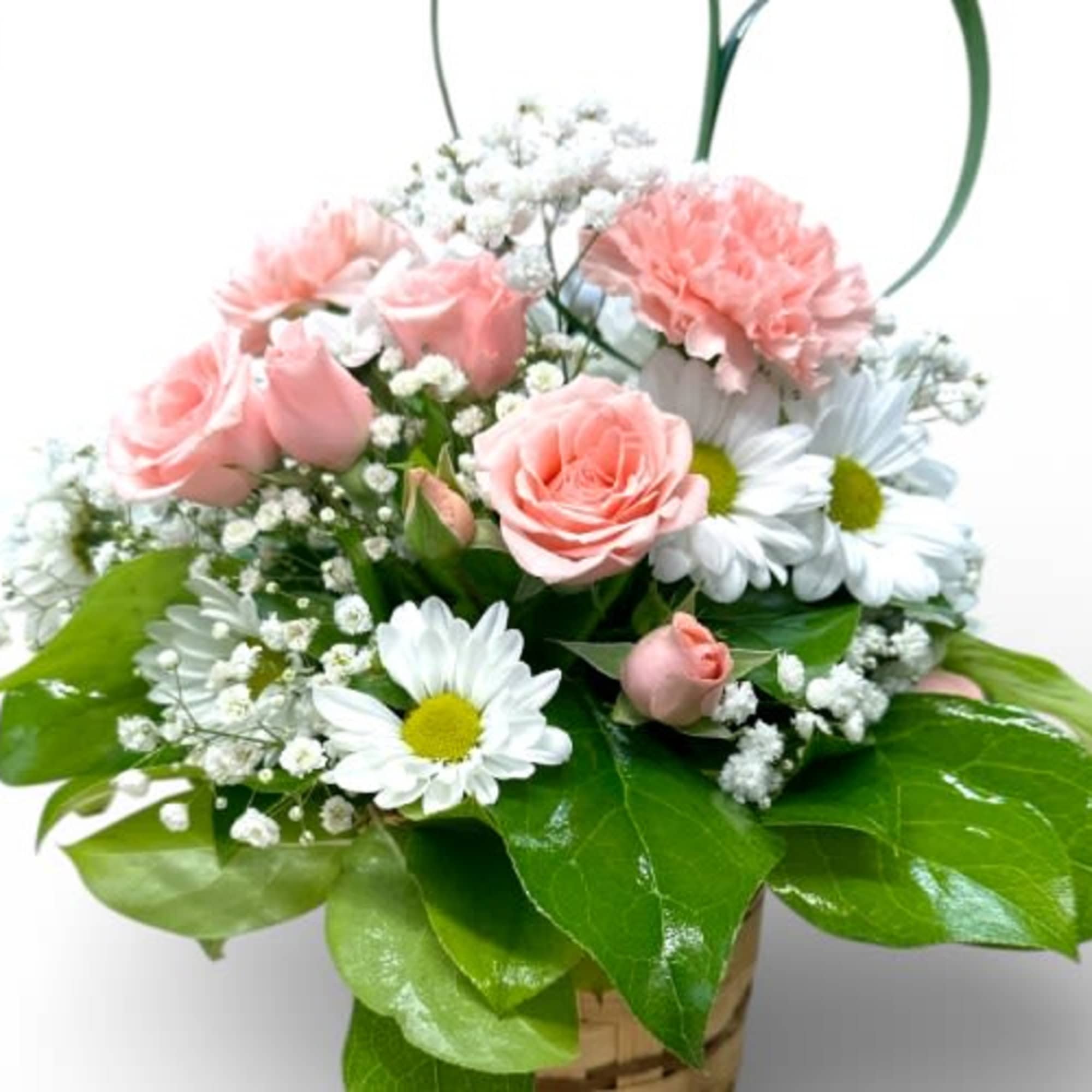 Introducing "Love's Heartfelt Harmony," a delightful small basket arrangement perfect for Valentine&rsquo;s