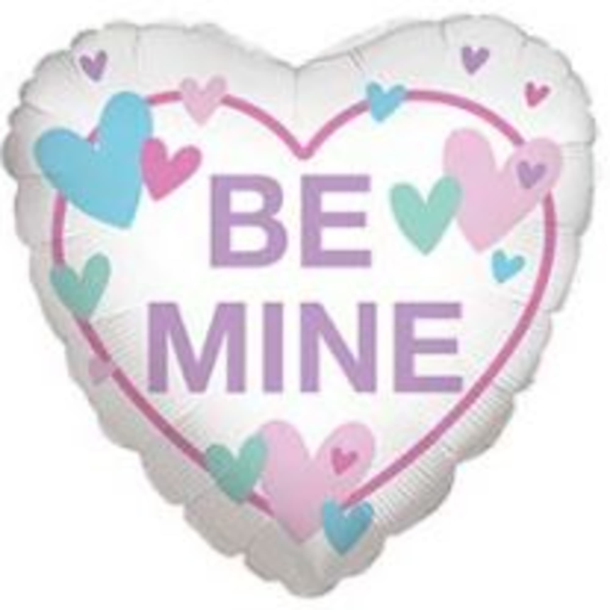 Valentine's Mylar - (Various Styles-not as pictured) - Air-filled on a stick.