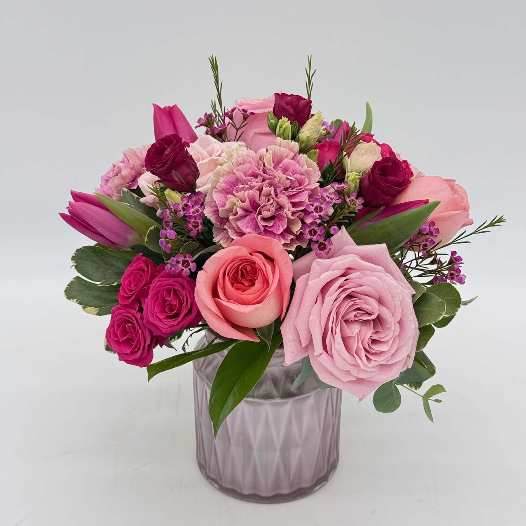 THINK PINK! All shades of pink (light, medium and hot pink). Arranged
