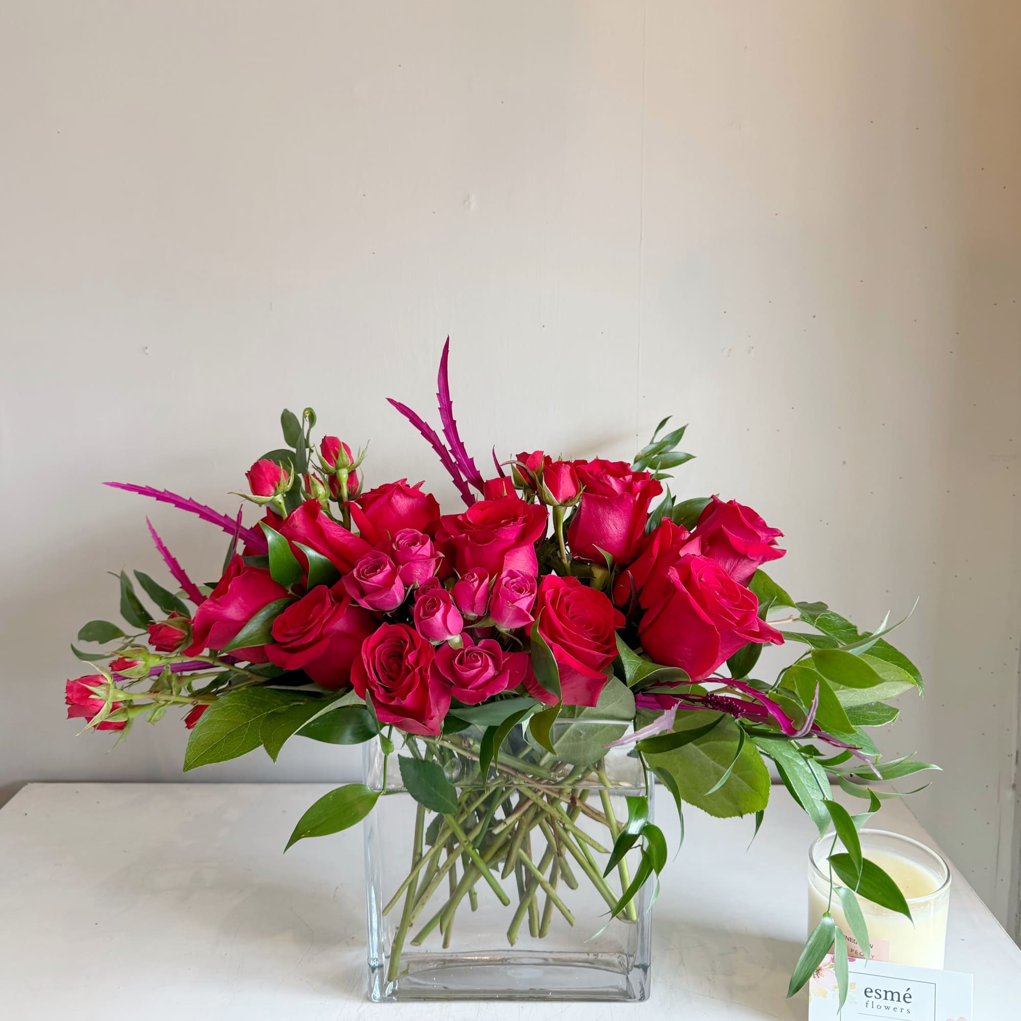 Love is in the air, and this classic arrangement of red roses
