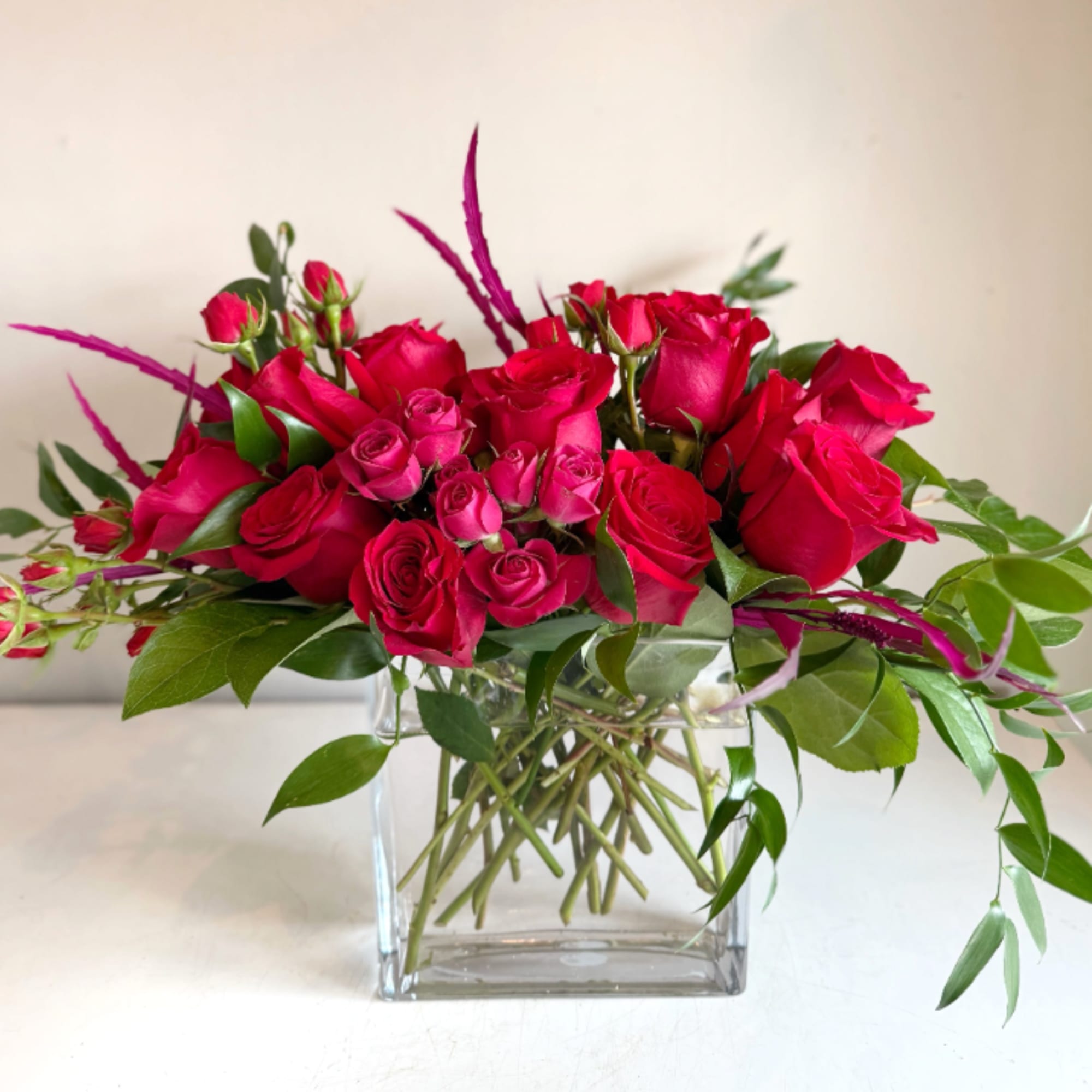 Love is in the air, and this classic arrangement of red roses