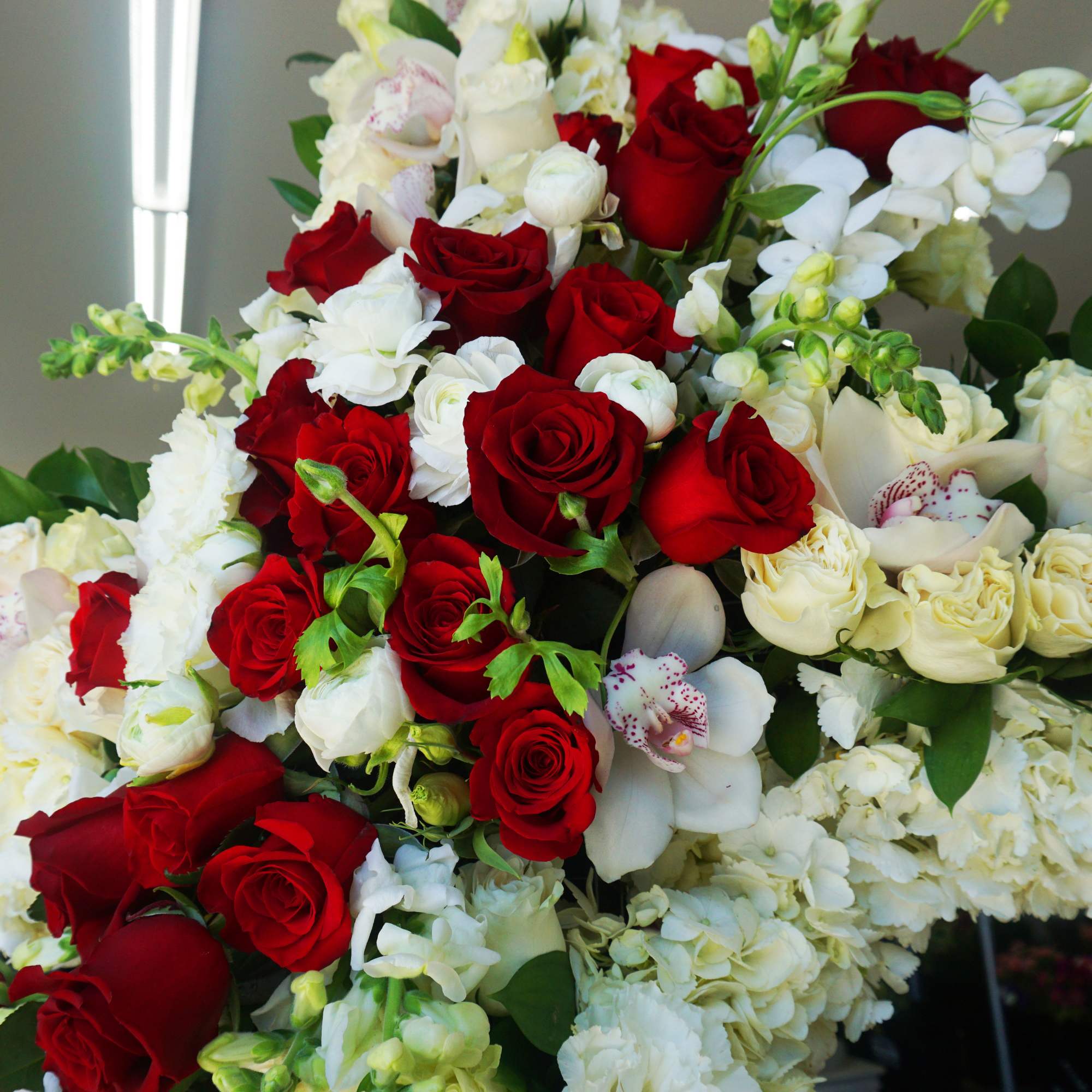 White Flowers and Red Flowers. This piece including the standing isle. 