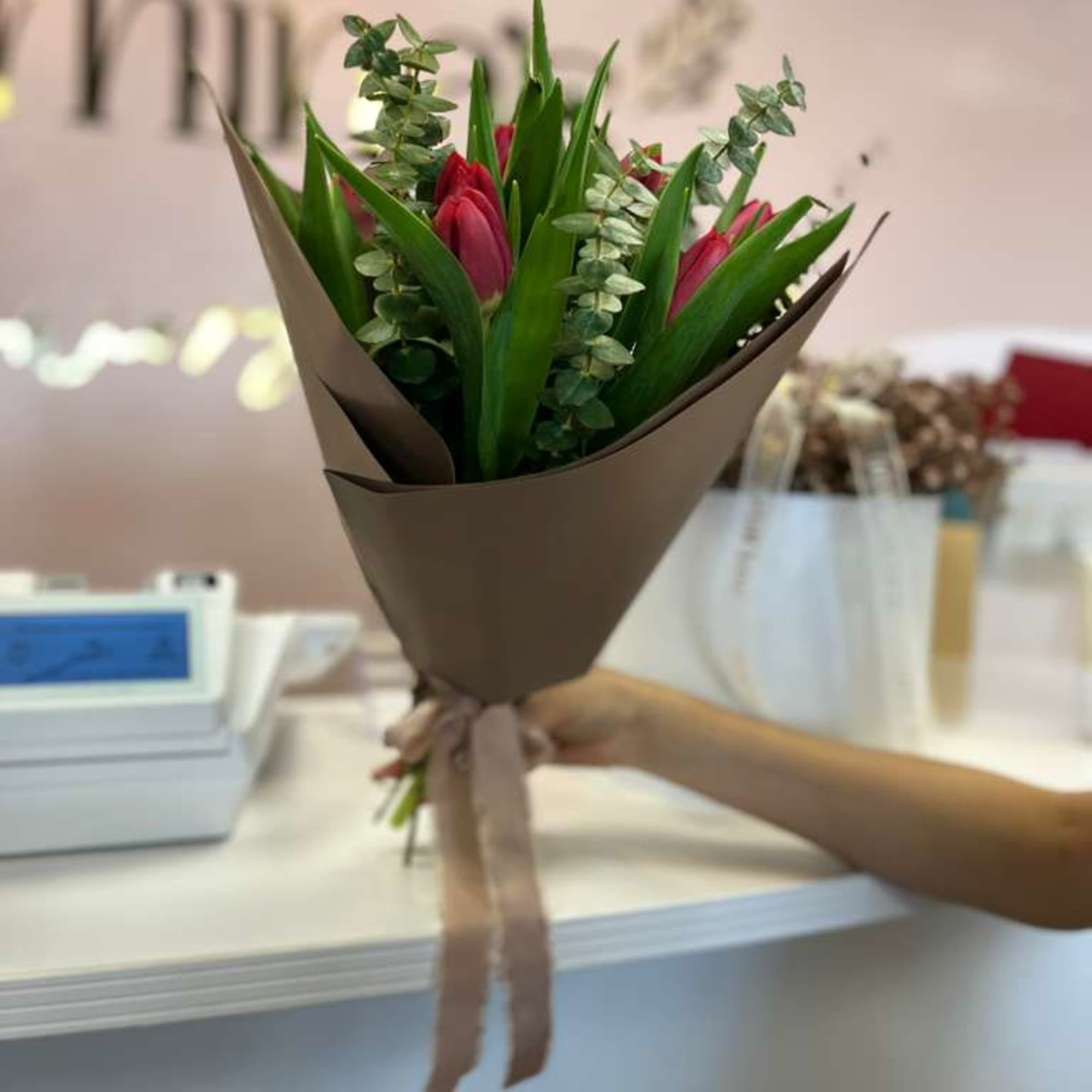 Surprise someone special with this beautiful bouquet of 6 fresh red tulips